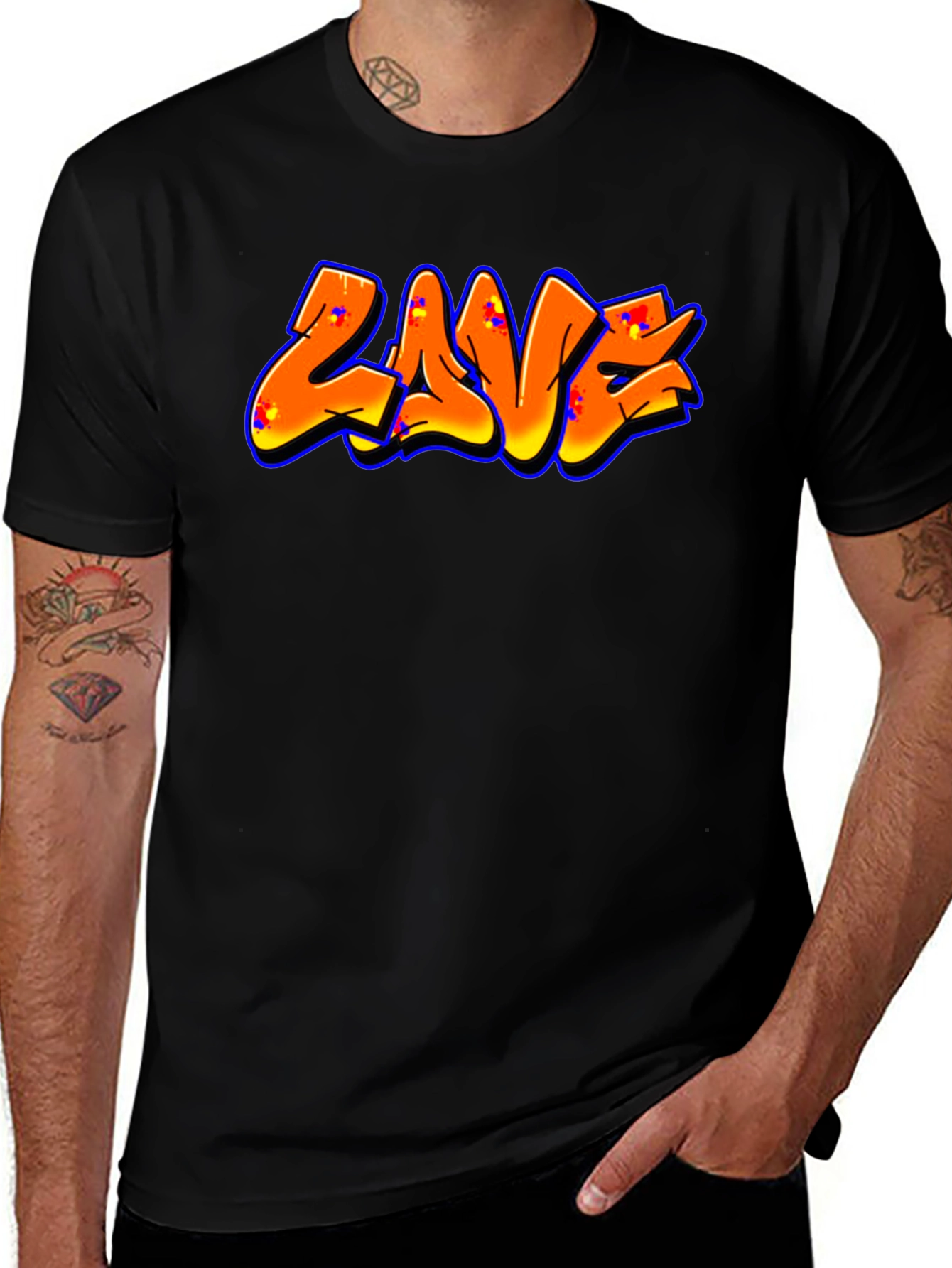 Graffiti Style Tee - Orange ZAVE Design