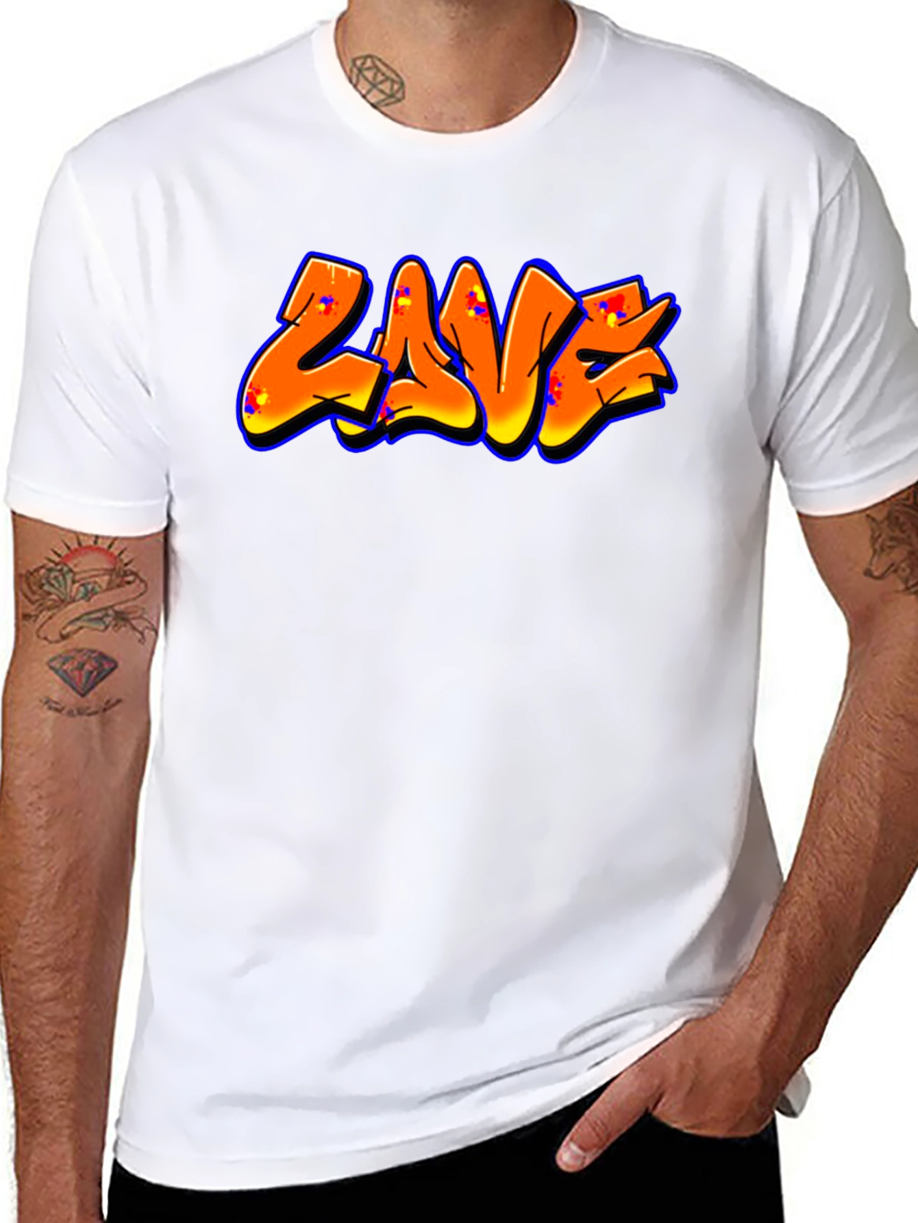 Graffiti Style Tee - Orange ZAVE Design