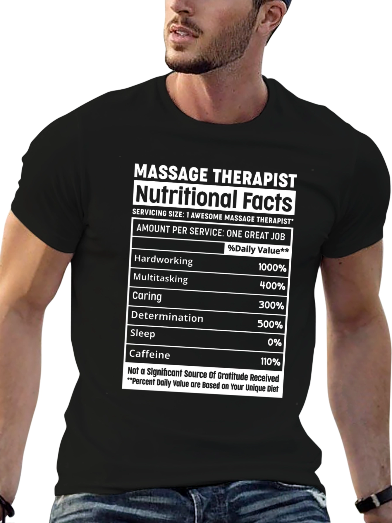 Massage Therapist Nutritional Facts T-Shirt