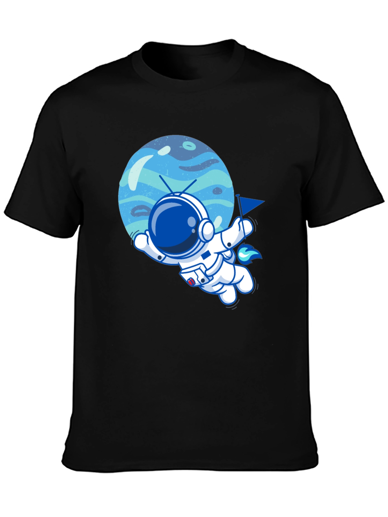 Astronaut & Planet Graphic Tee - Cool Space T-Shirt