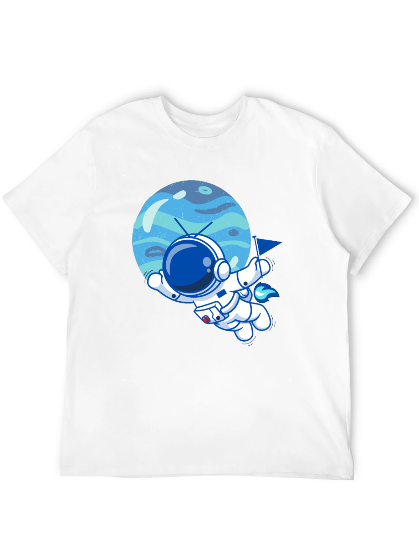 Astronaut & Planet Graphic Tee - Cool Space T-Shirt