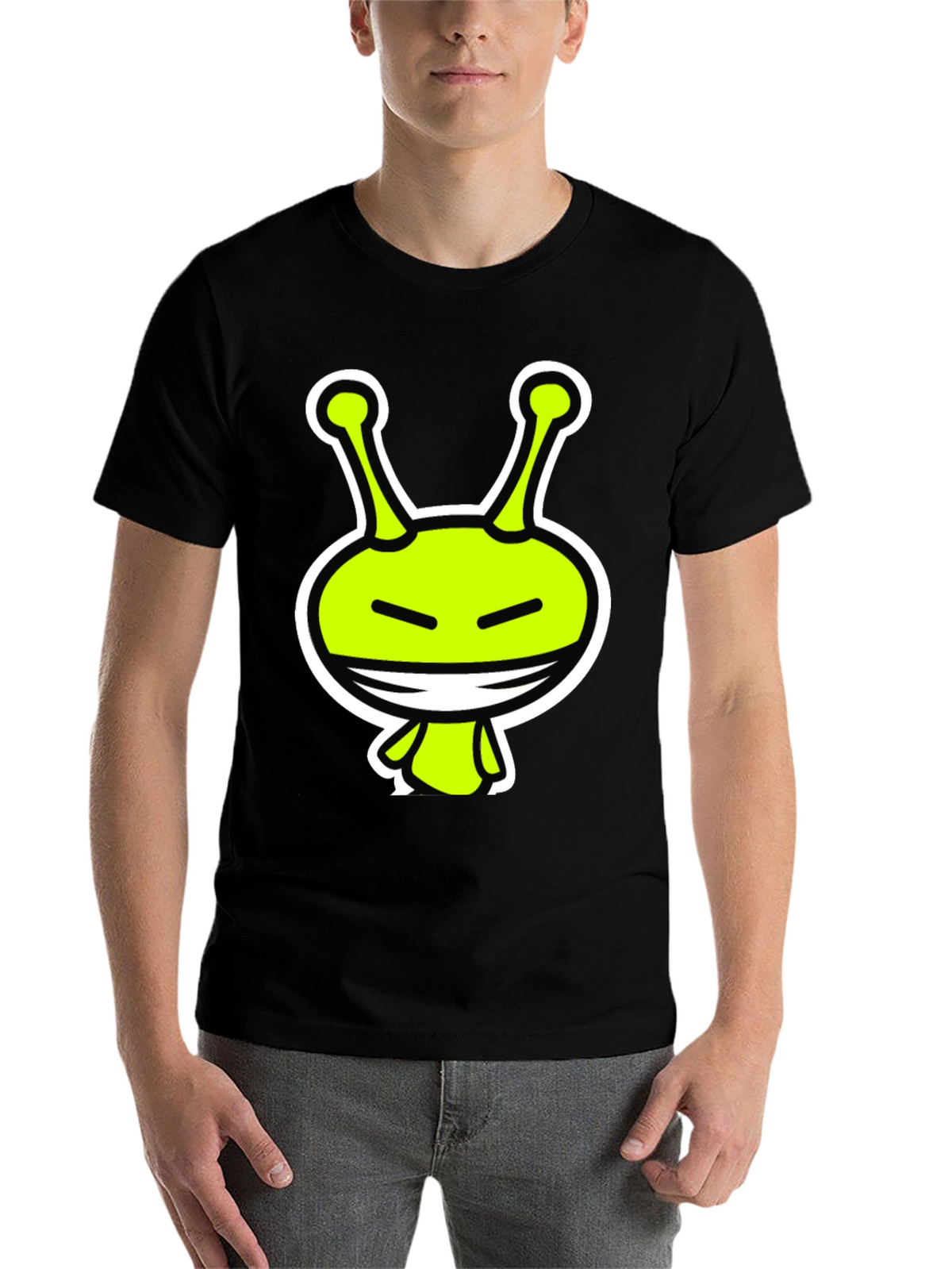 Alien Graphic Tee - Black Crewneck T-Shirt