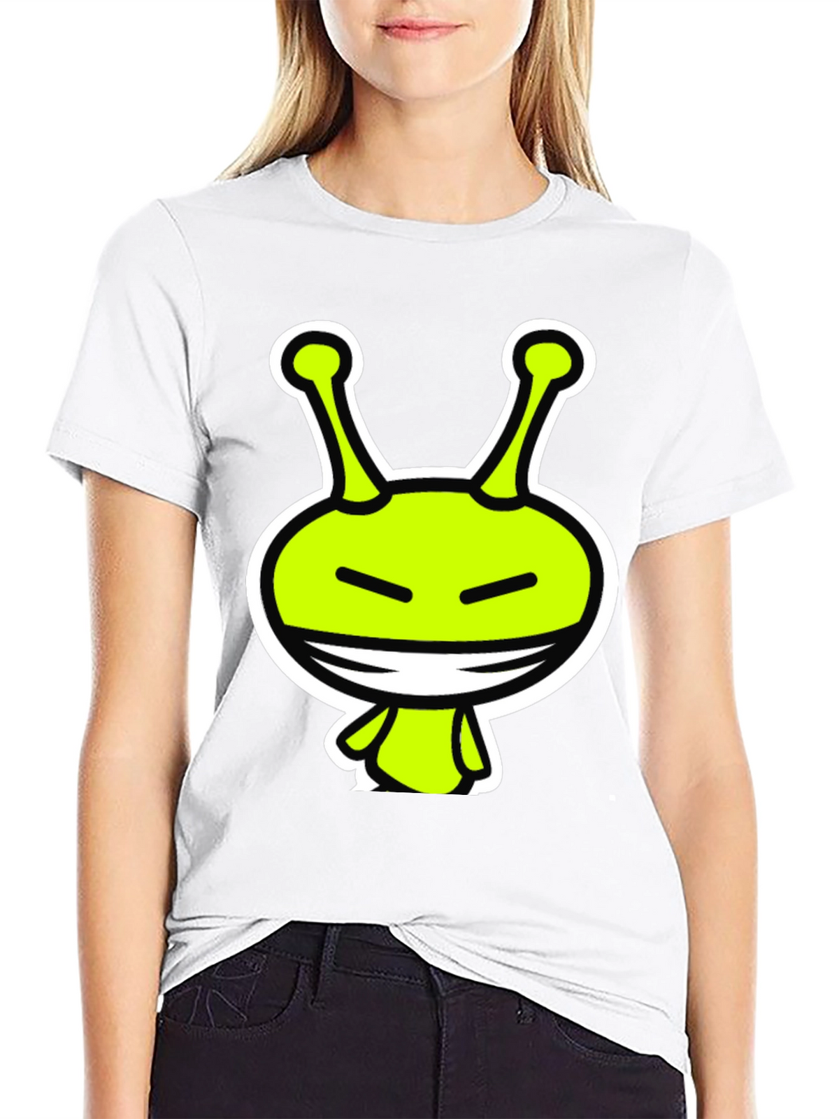 Alien Graphic Tee - Black Crewneck T-Shirt