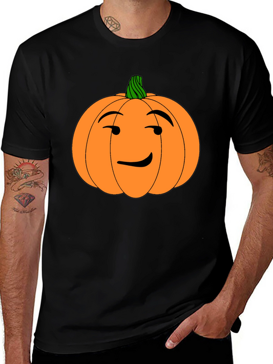 Funny Pumpkin Face Halloween Black T-Shirt