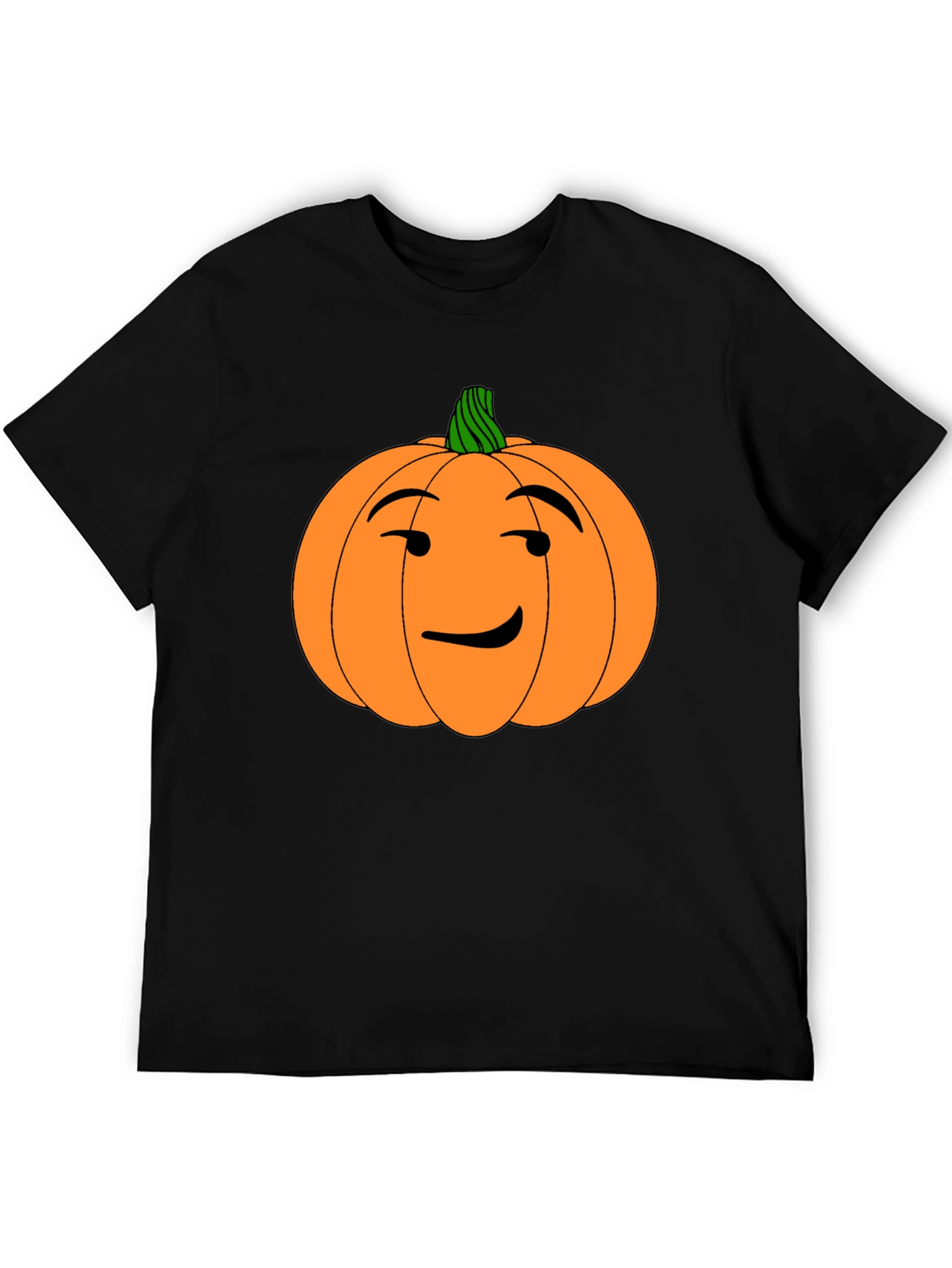 Funny Pumpkin Face Halloween Black T-Shirt