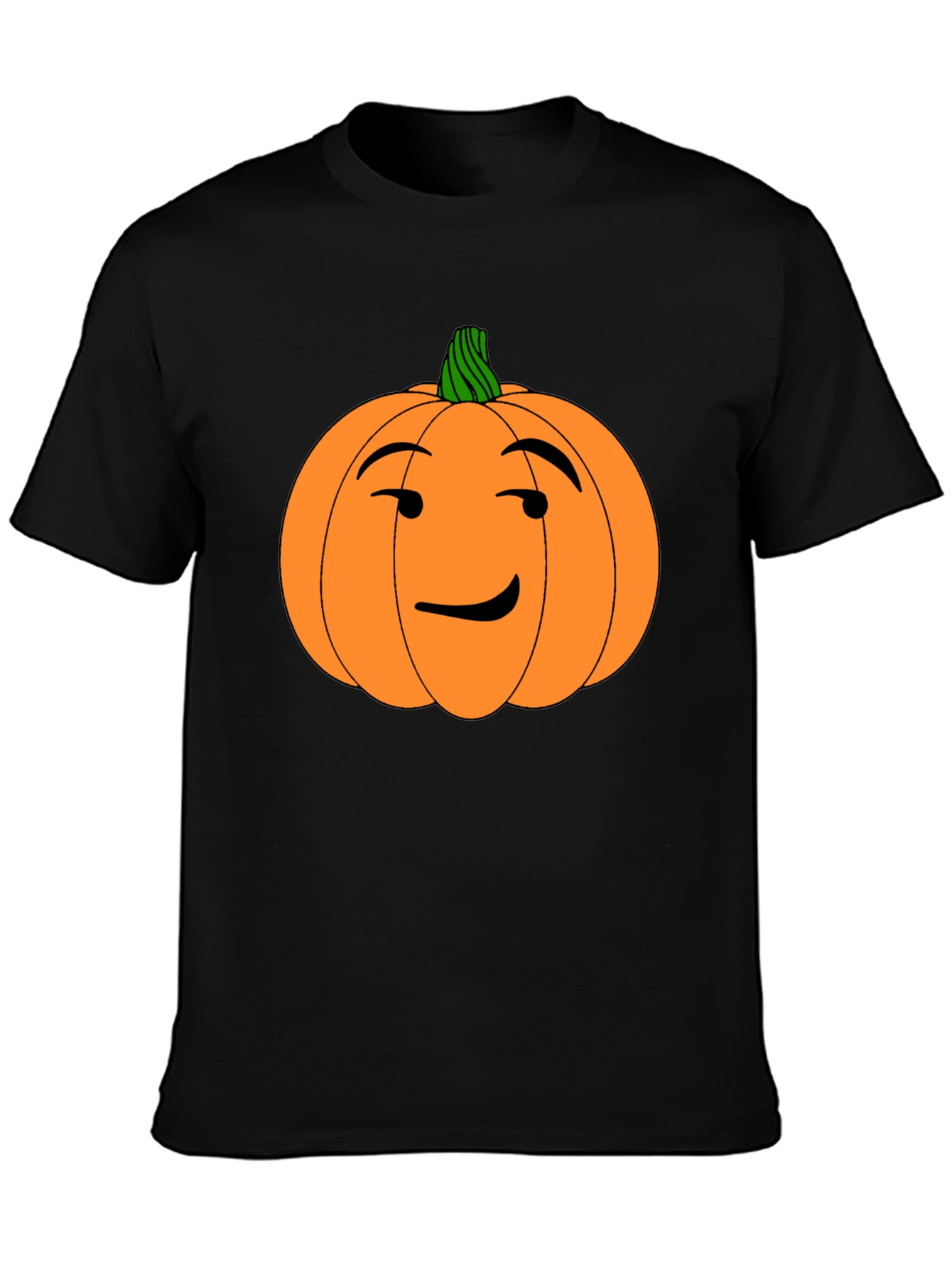 Funny Pumpkin Face Halloween Black T-Shirt