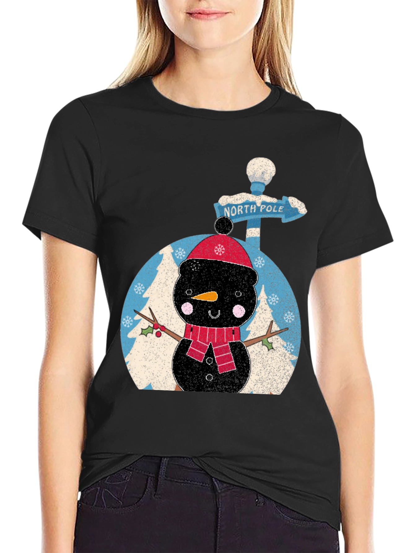 Festive Snowman Graphic Tee - North Pole Adventure