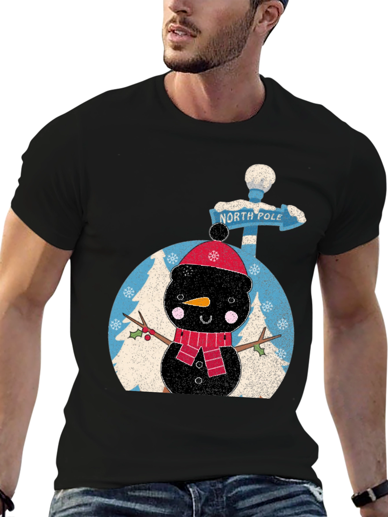Festive Snowman Graphic Tee - North Pole Adventure