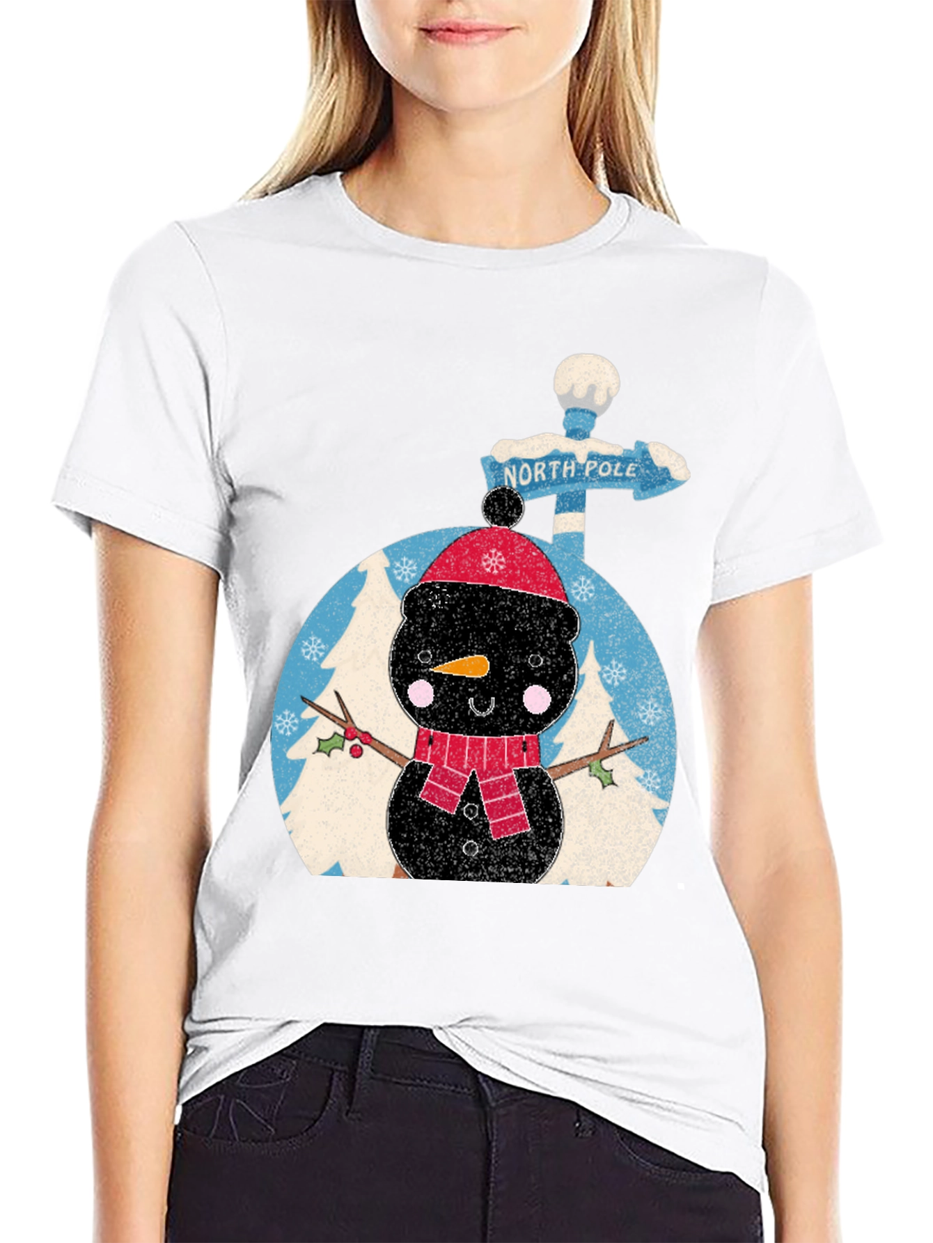 Festive Snowman Graphic Tee - North Pole Adventure