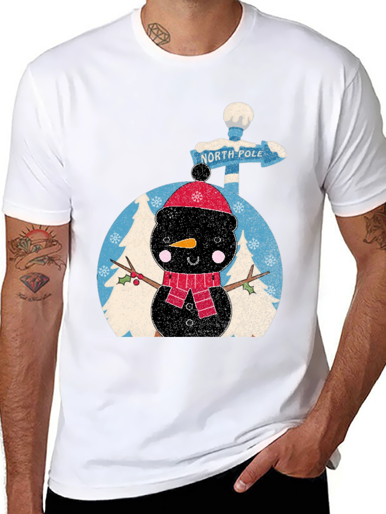 Festive Snowman Graphic Tee - North Pole Adventure