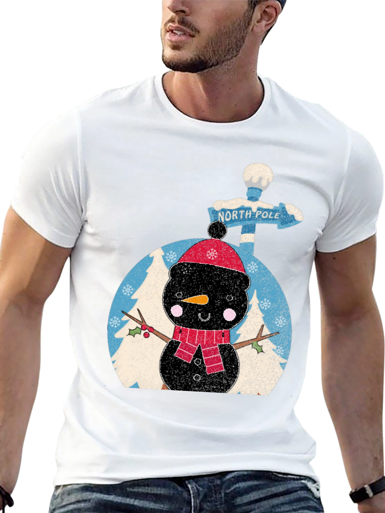 Festive Snowman Graphic Tee - North Pole Adventure