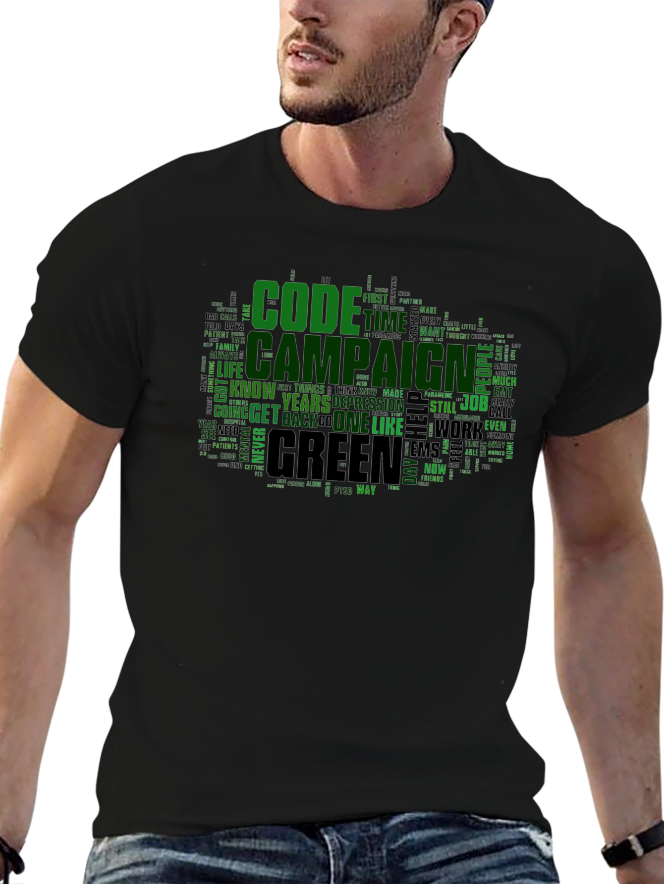 Code Campaign Green Word Art T-Shirt
