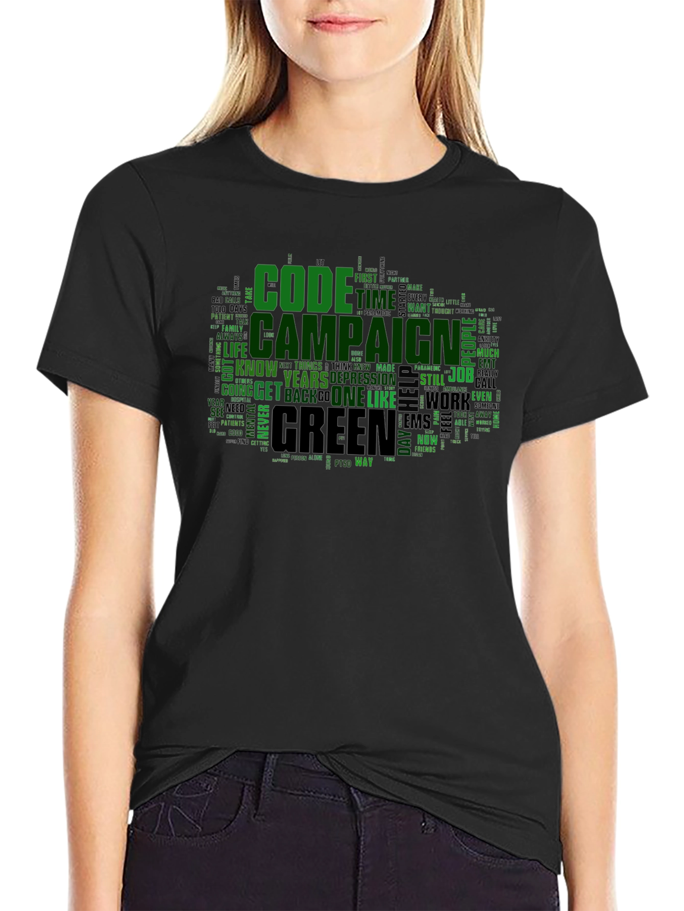Code Campaign Green Word Art T-Shirt