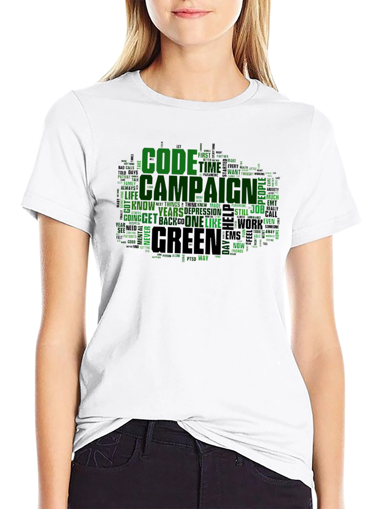 Code Campaign Green Word Art T-Shirt