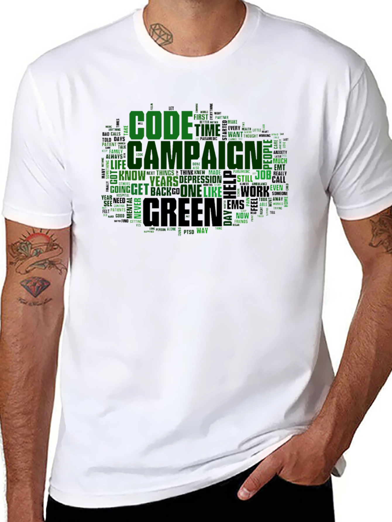 Code Campaign Green Word Art T-Shirt