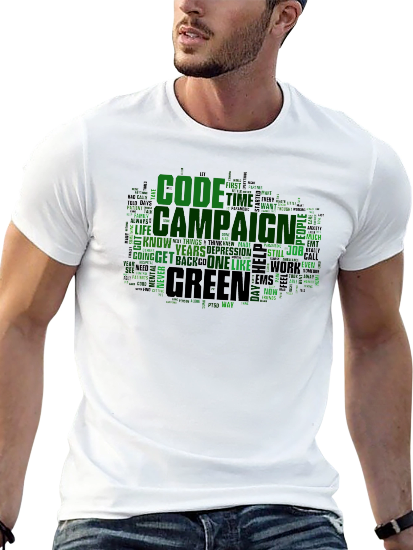 Code Campaign Green Word Art T-Shirt