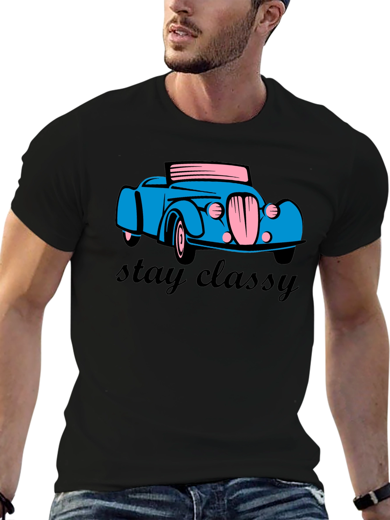 Stay Classy Car T-Shirt - Classic Retro Design