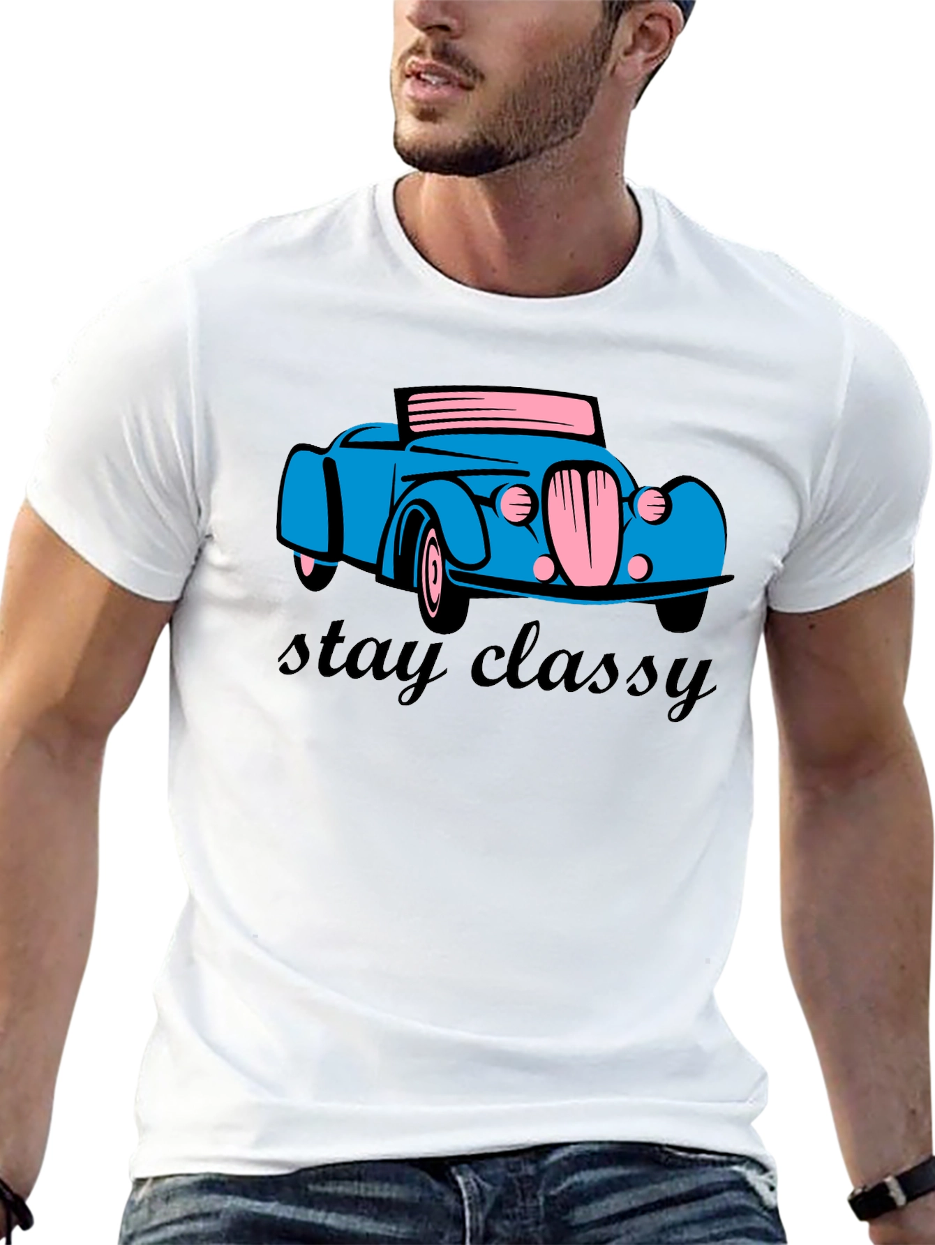 Stay Classy Car T-Shirt - Classic Retro Design