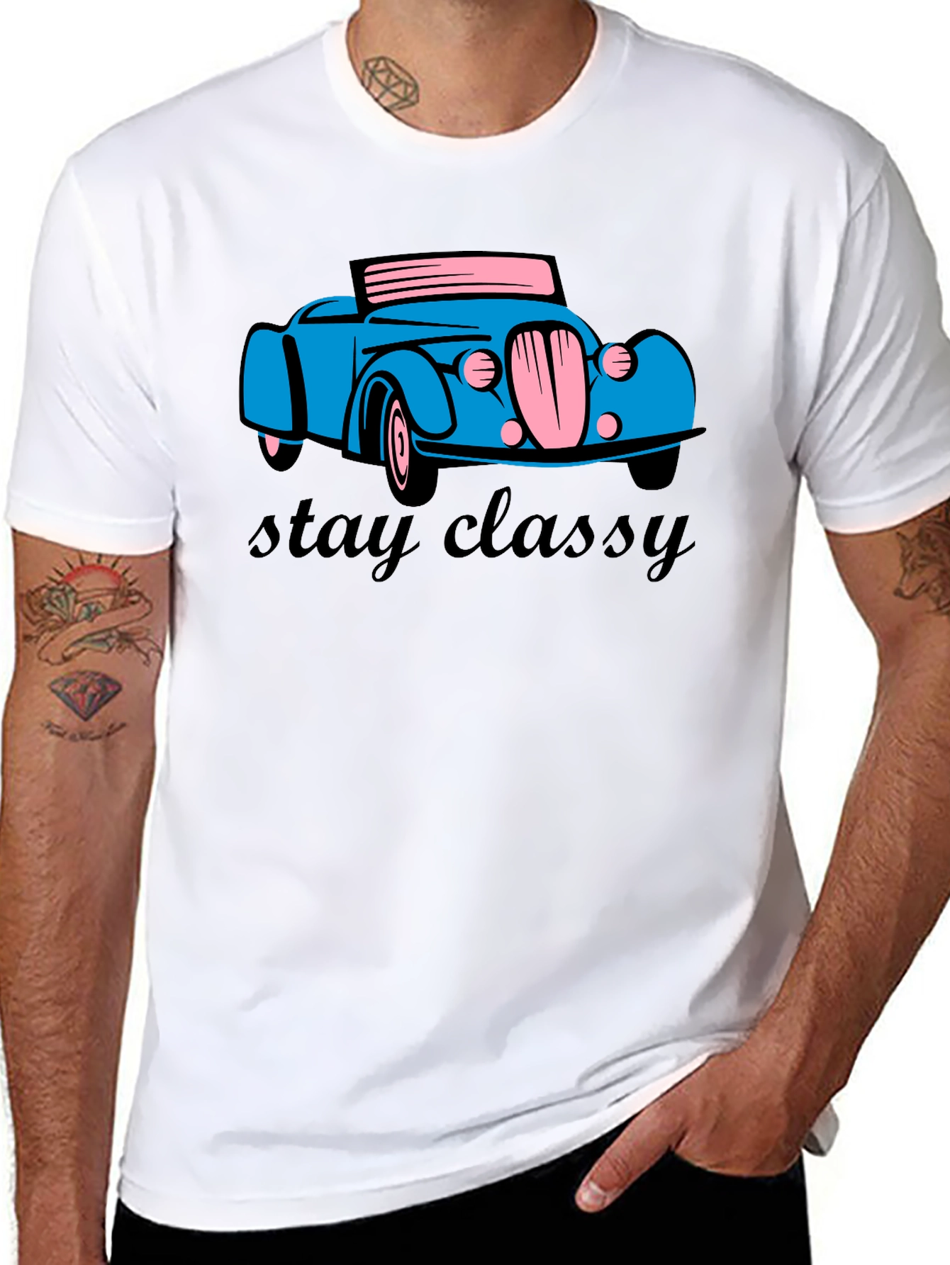 Stay Classy Car T-Shirt - Classic Retro Design