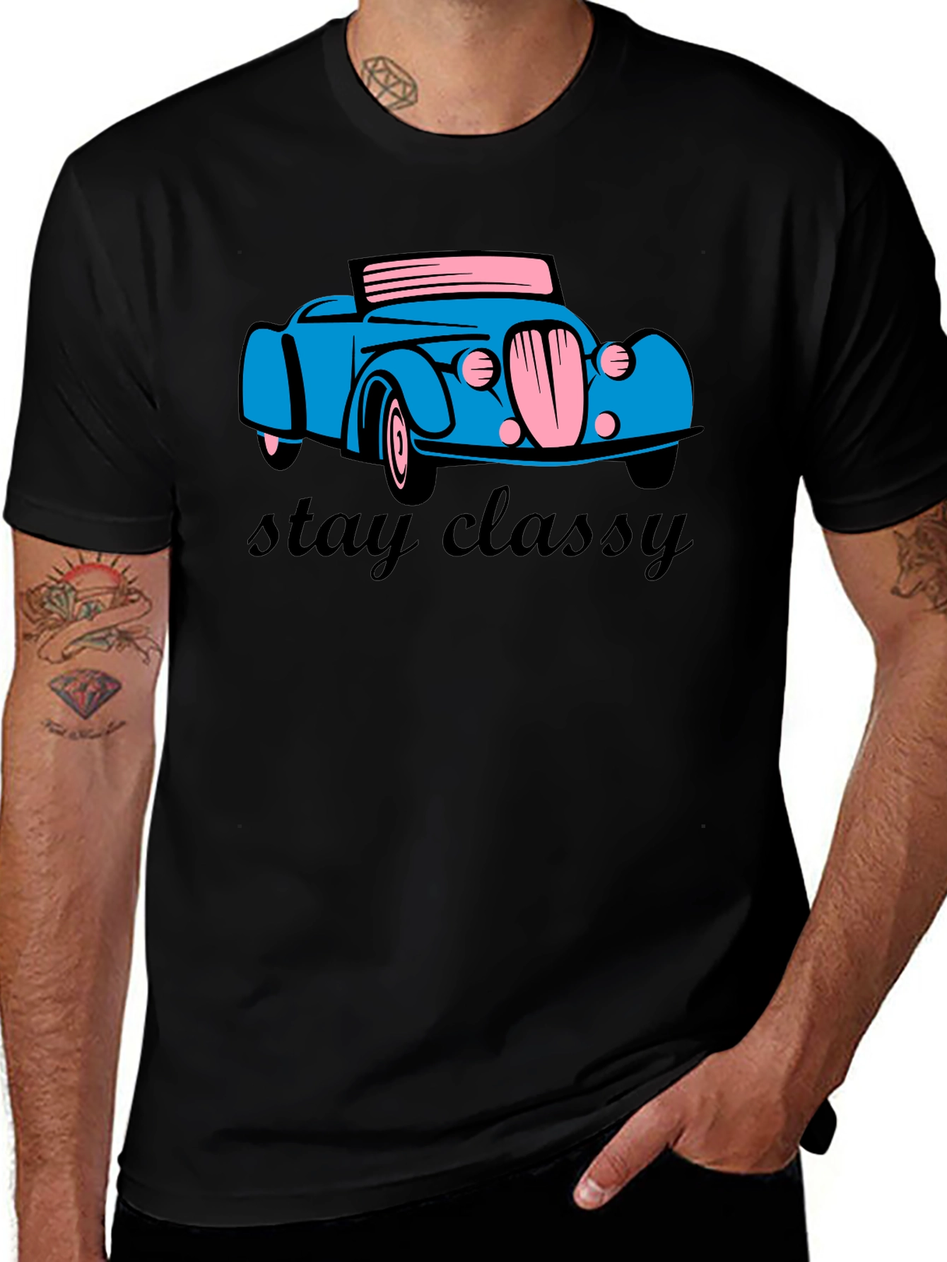 Stay Classy Car T-Shirt - Classic Retro Design
