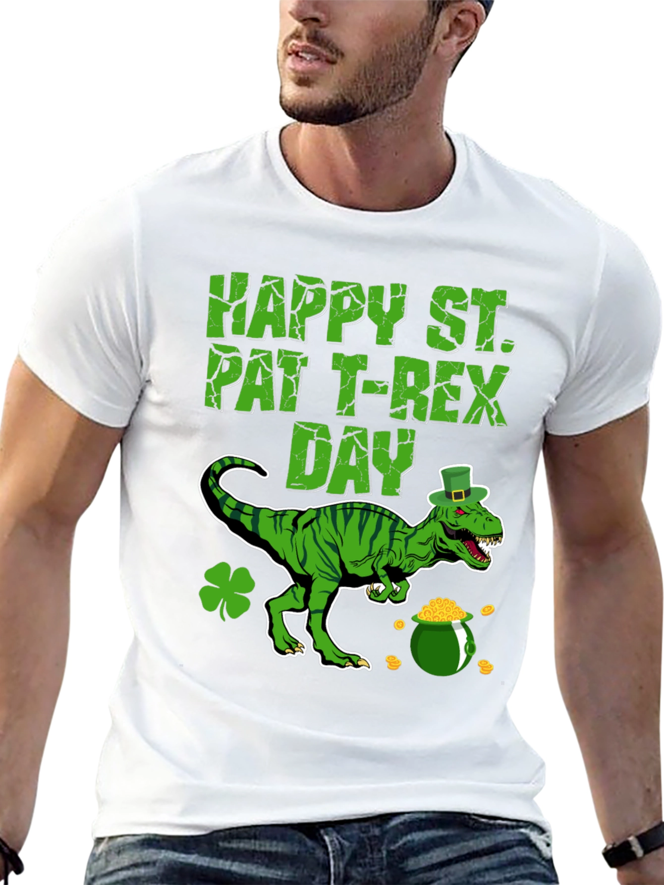 St. Patricks Day T-Rex Graphic Tee