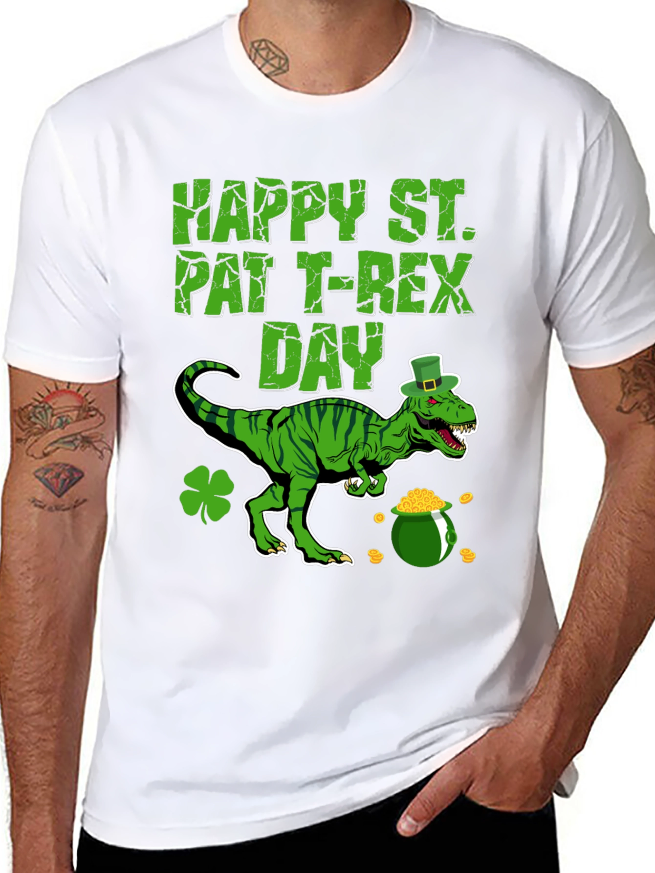 St. Patricks Day T-Rex Graphic Tee