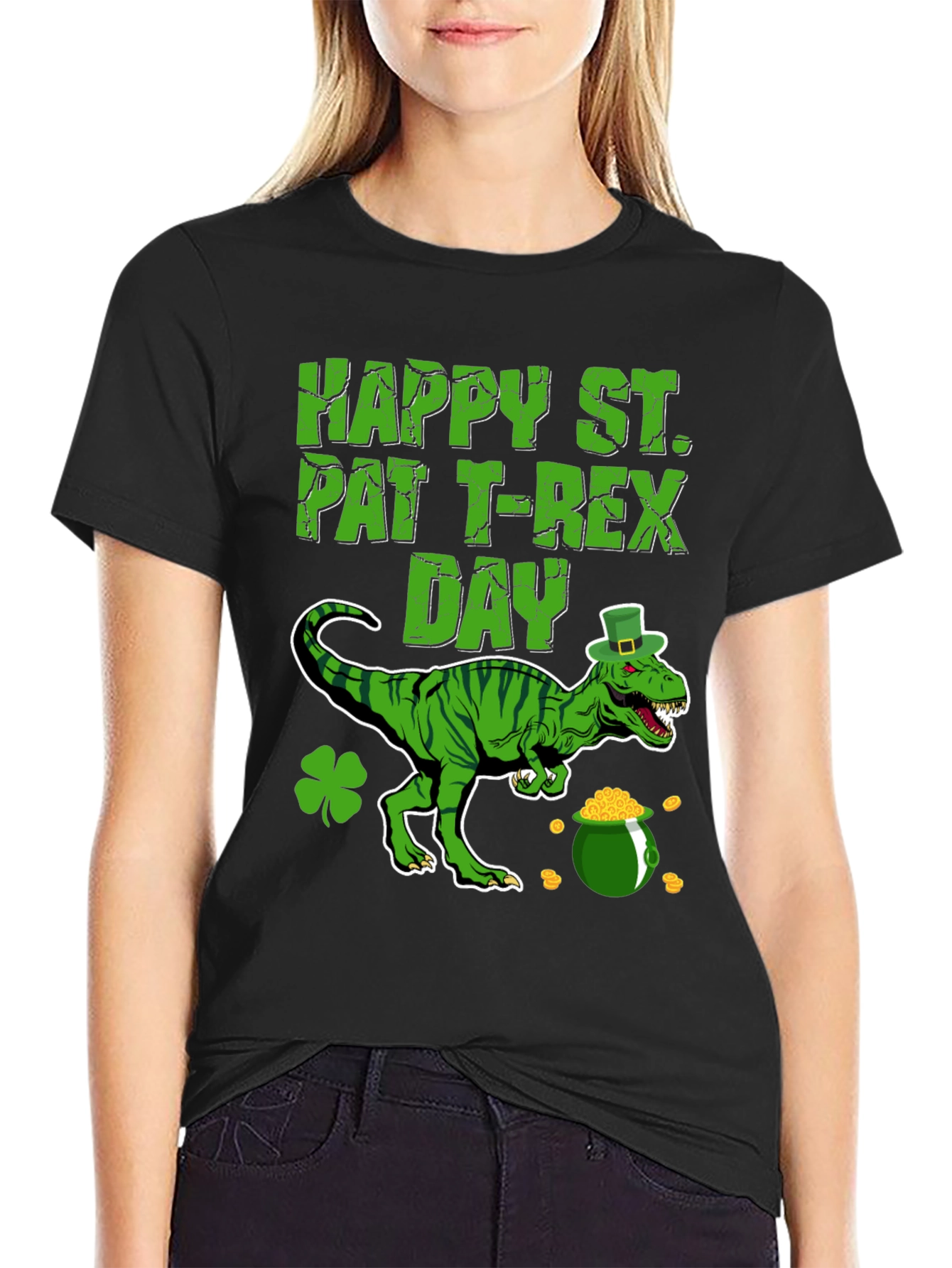 St. Patricks Day T-Rex Graphic Tee