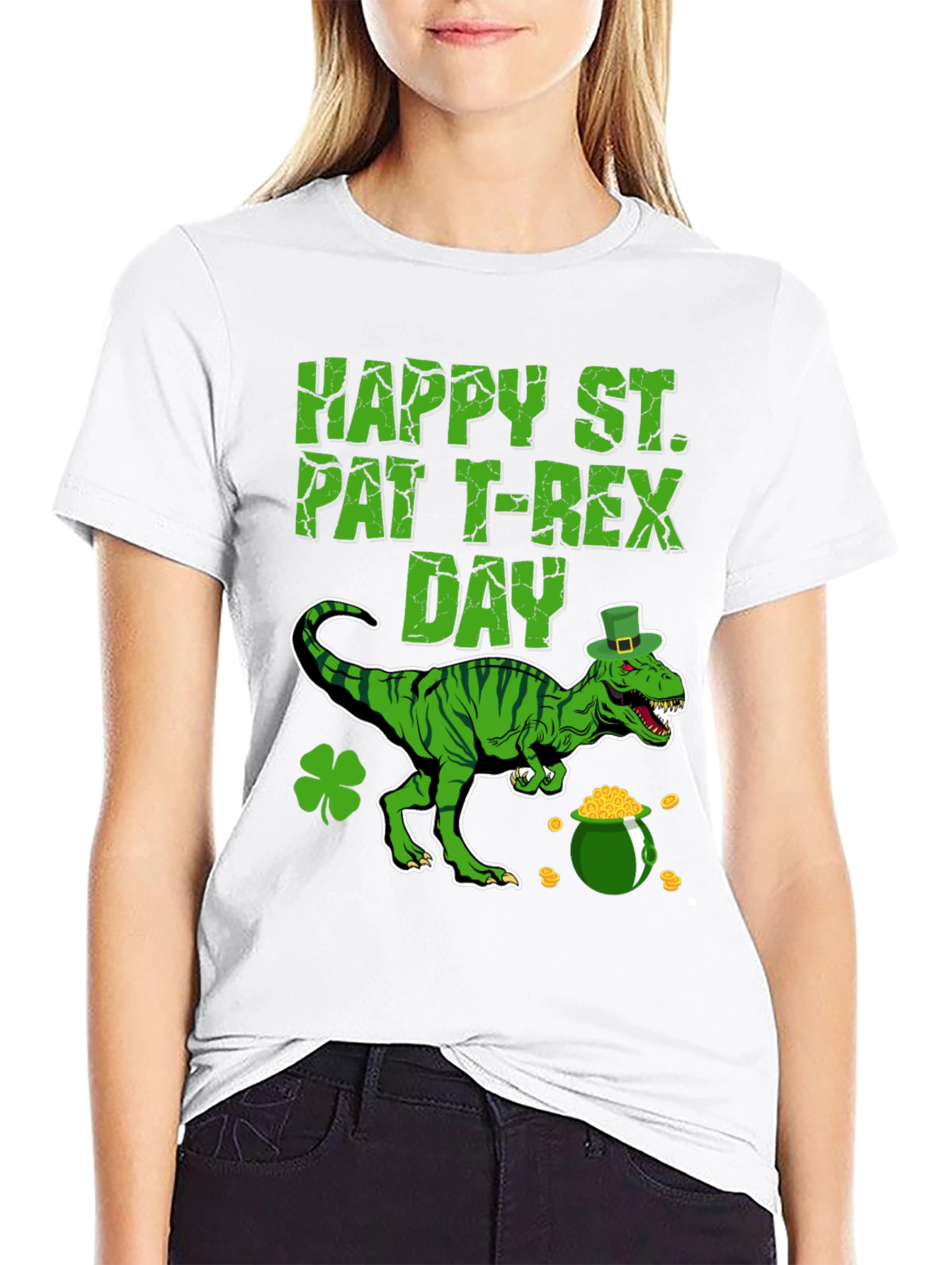 St. Patricks Day T-Rex Graphic Tee