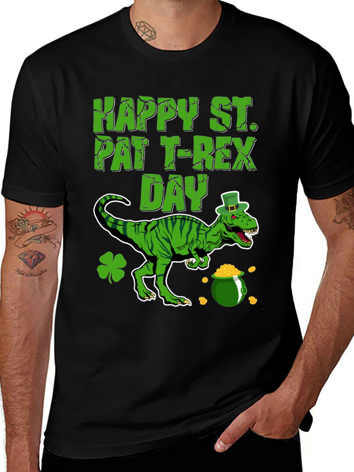 St. Patricks Day T-Rex Graphic Tee