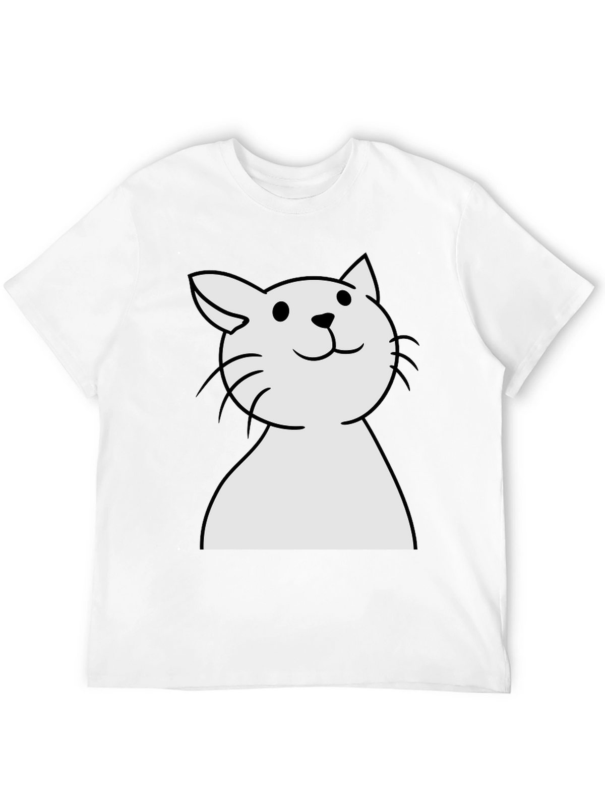 Cute Cat Graphic Black T-Shirt