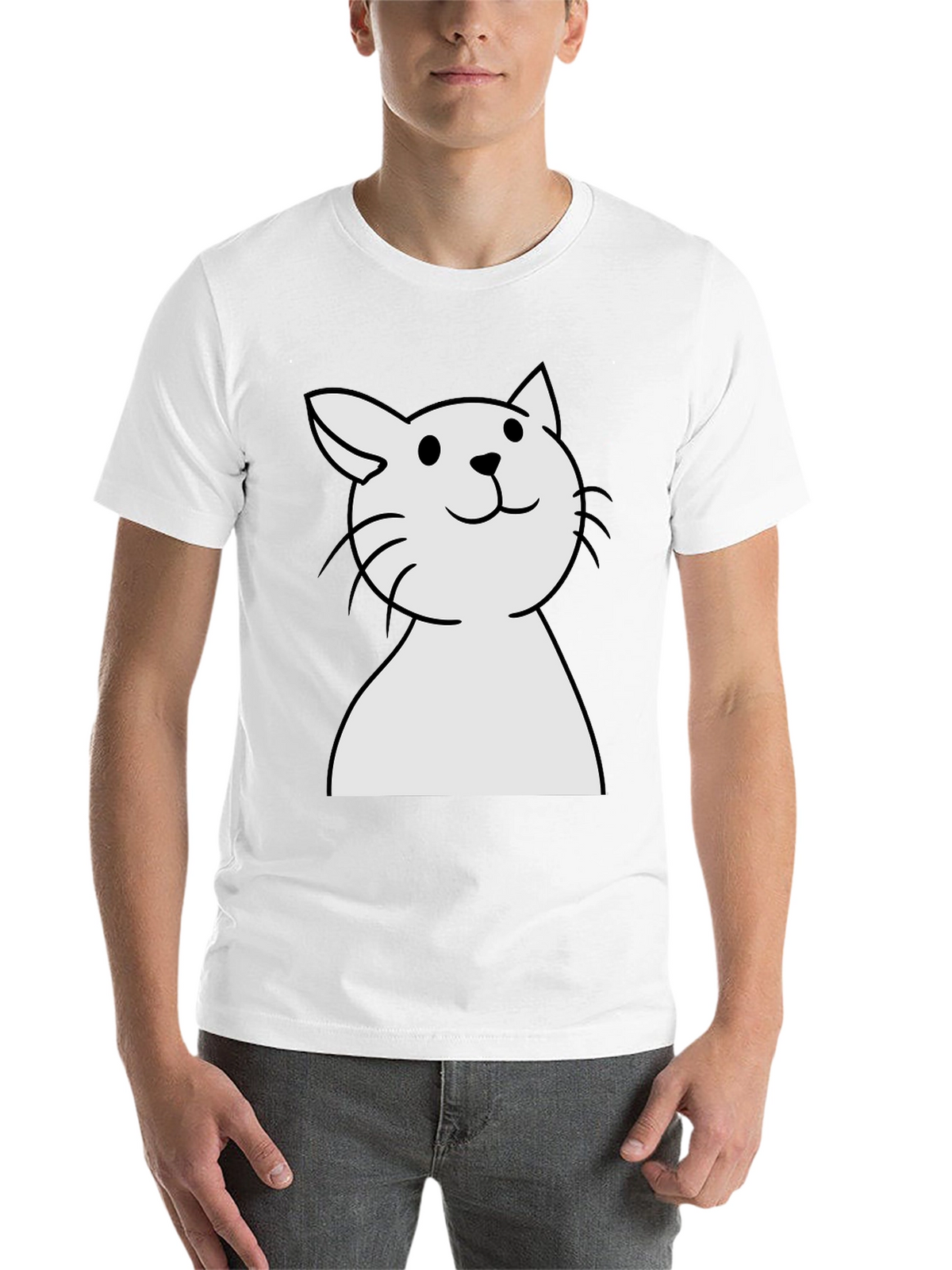 Cute Cat Graphic Black T-Shirt