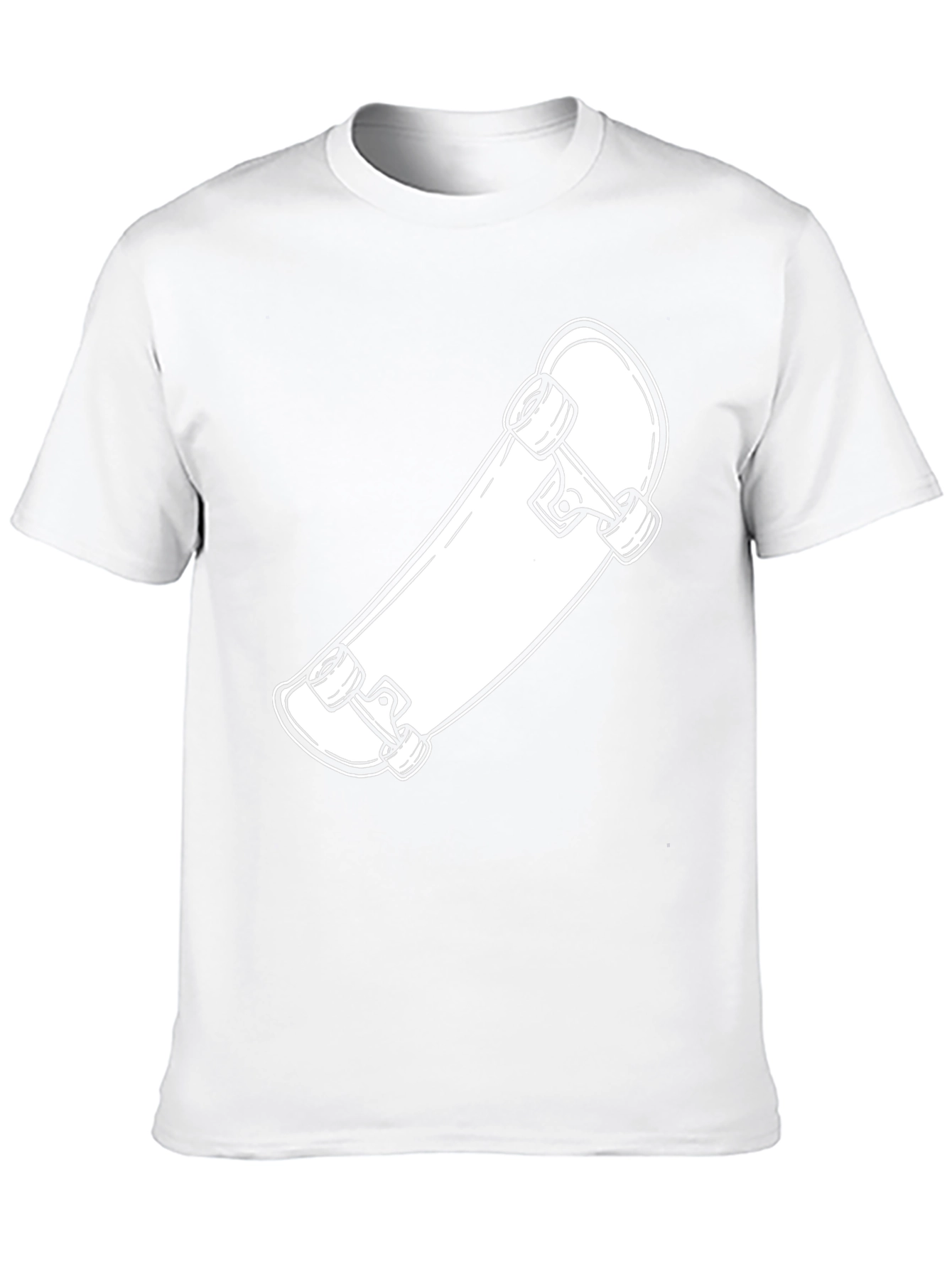 Skateboard Graphic Tee - Black Cotton Casual Wear