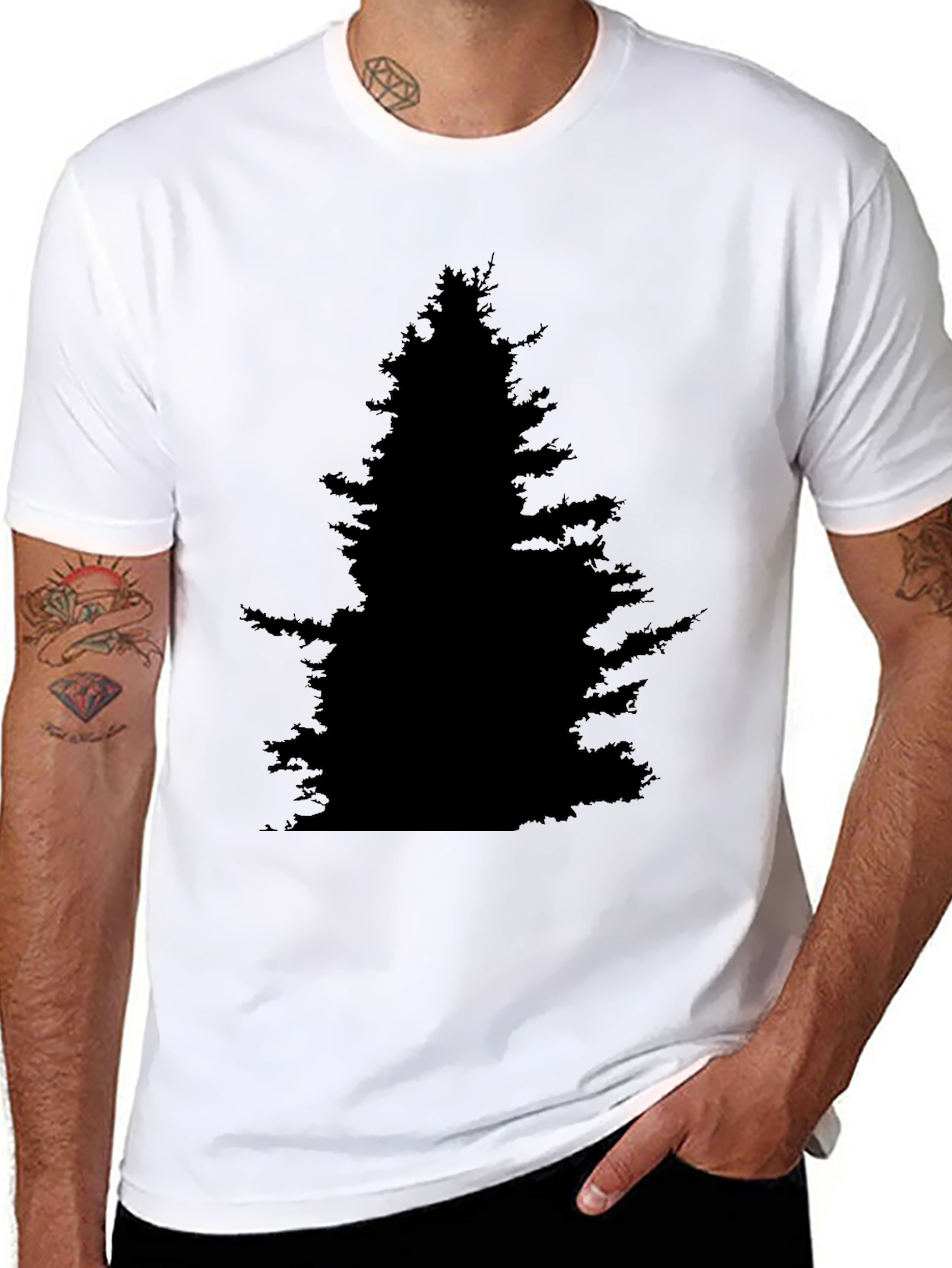 Black Tree Silhouette T-Shirt - Nature Inspired Tee