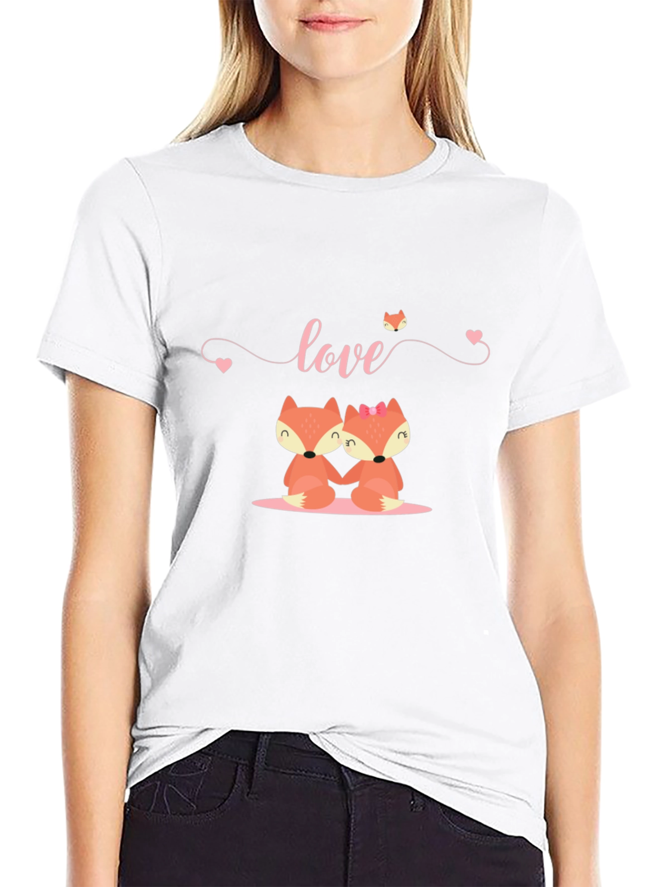 Love Foxes Black T-Shirt