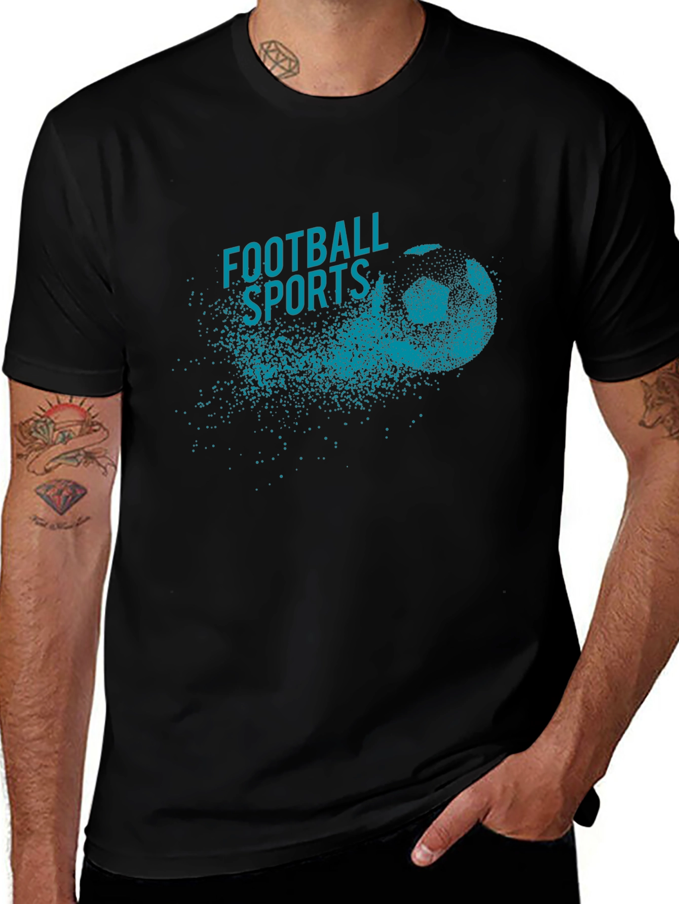 Football Sports Graphic Tee - Black