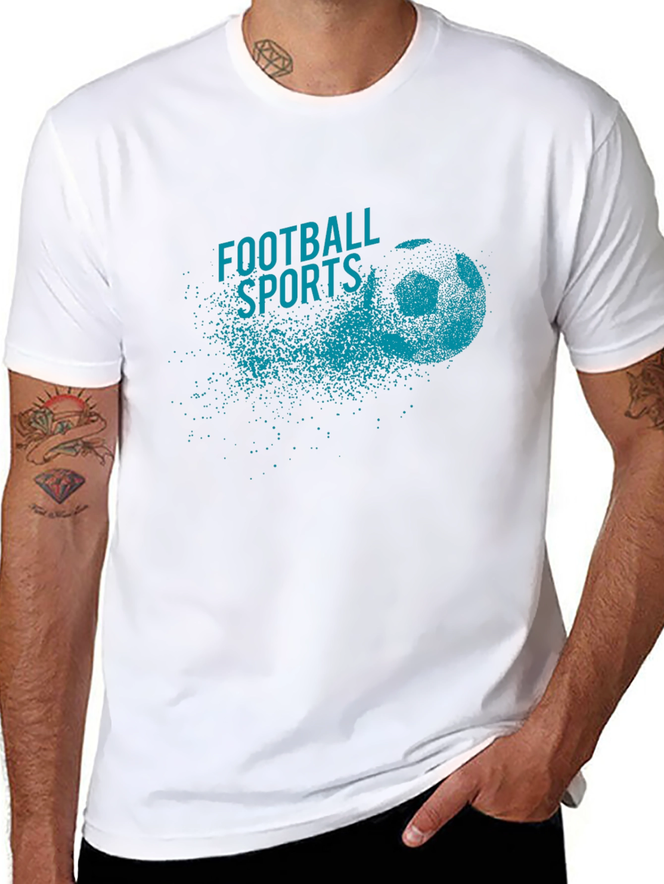 Football Sports Graphic Tee - Black