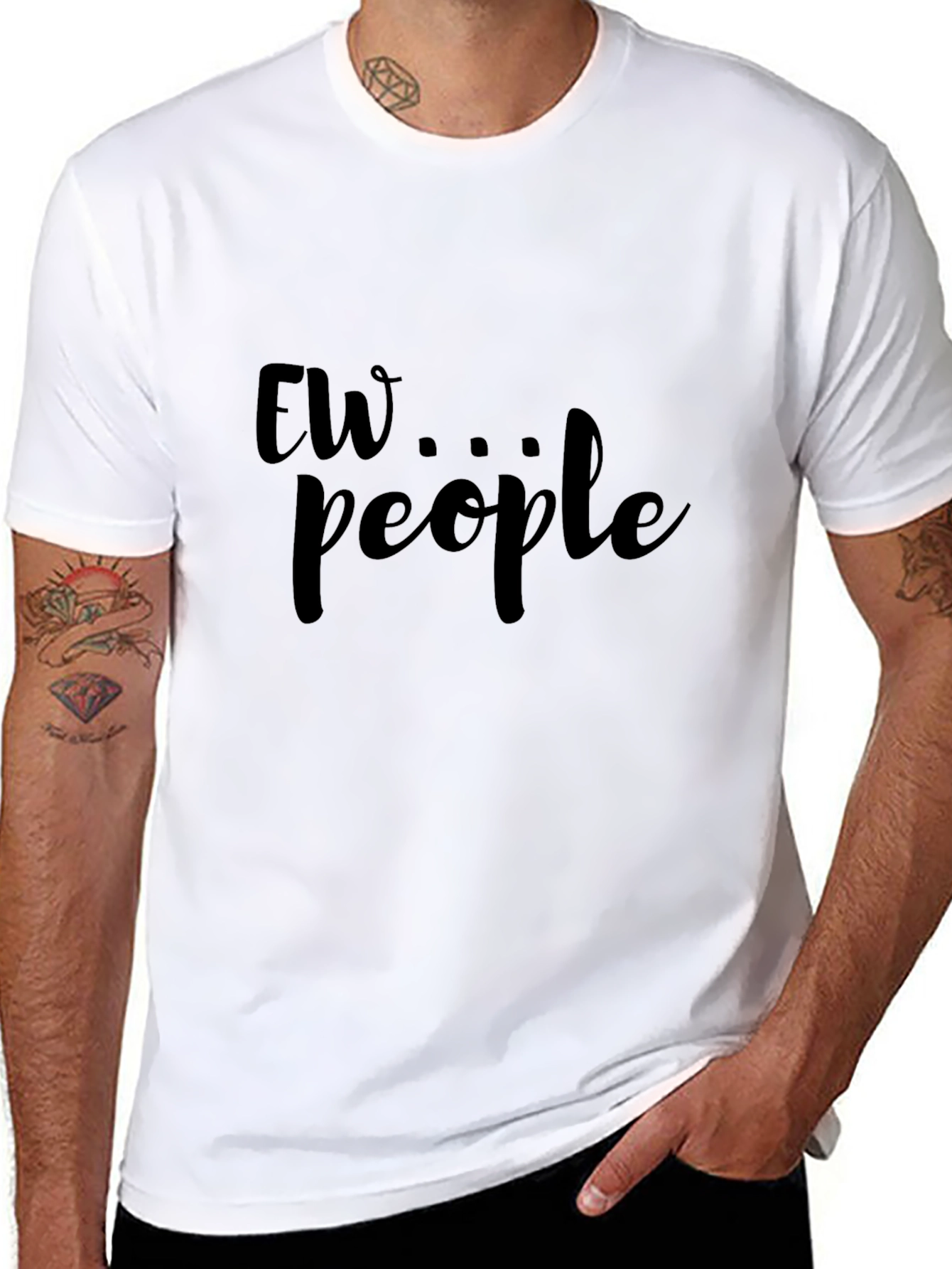 Ew People Graphic Tee - Black Cotton Blend
