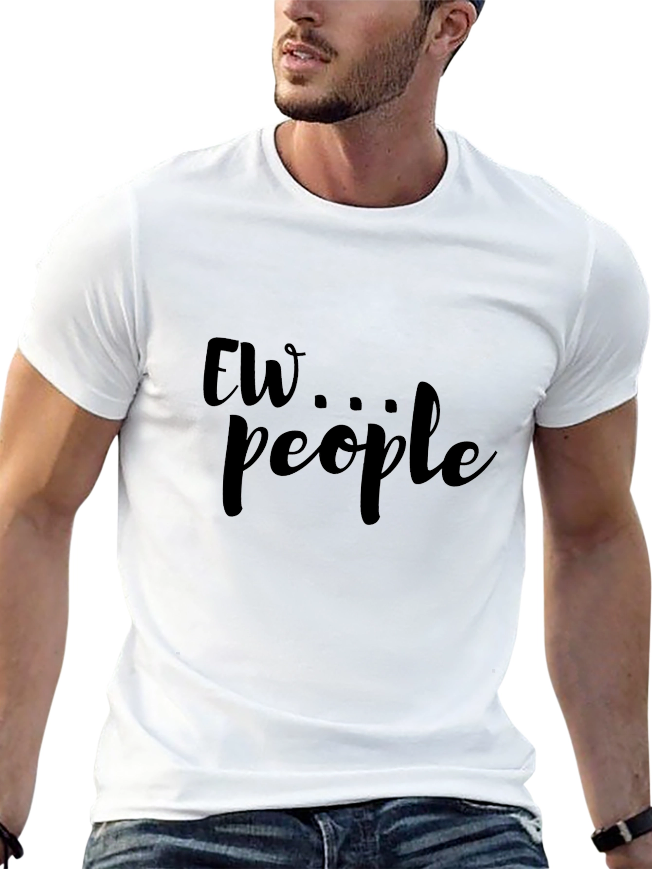 Ew People Graphic Tee - Black Cotton Blend