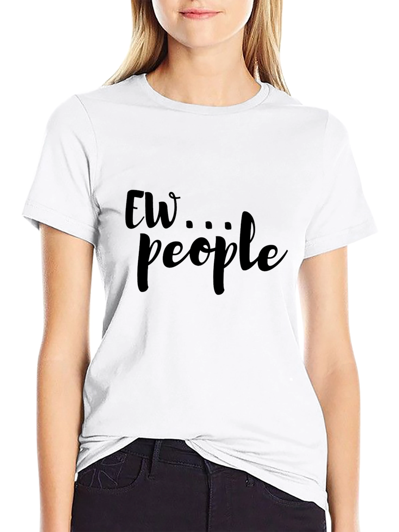 Ew People Graphic Tee - Black Cotton Blend