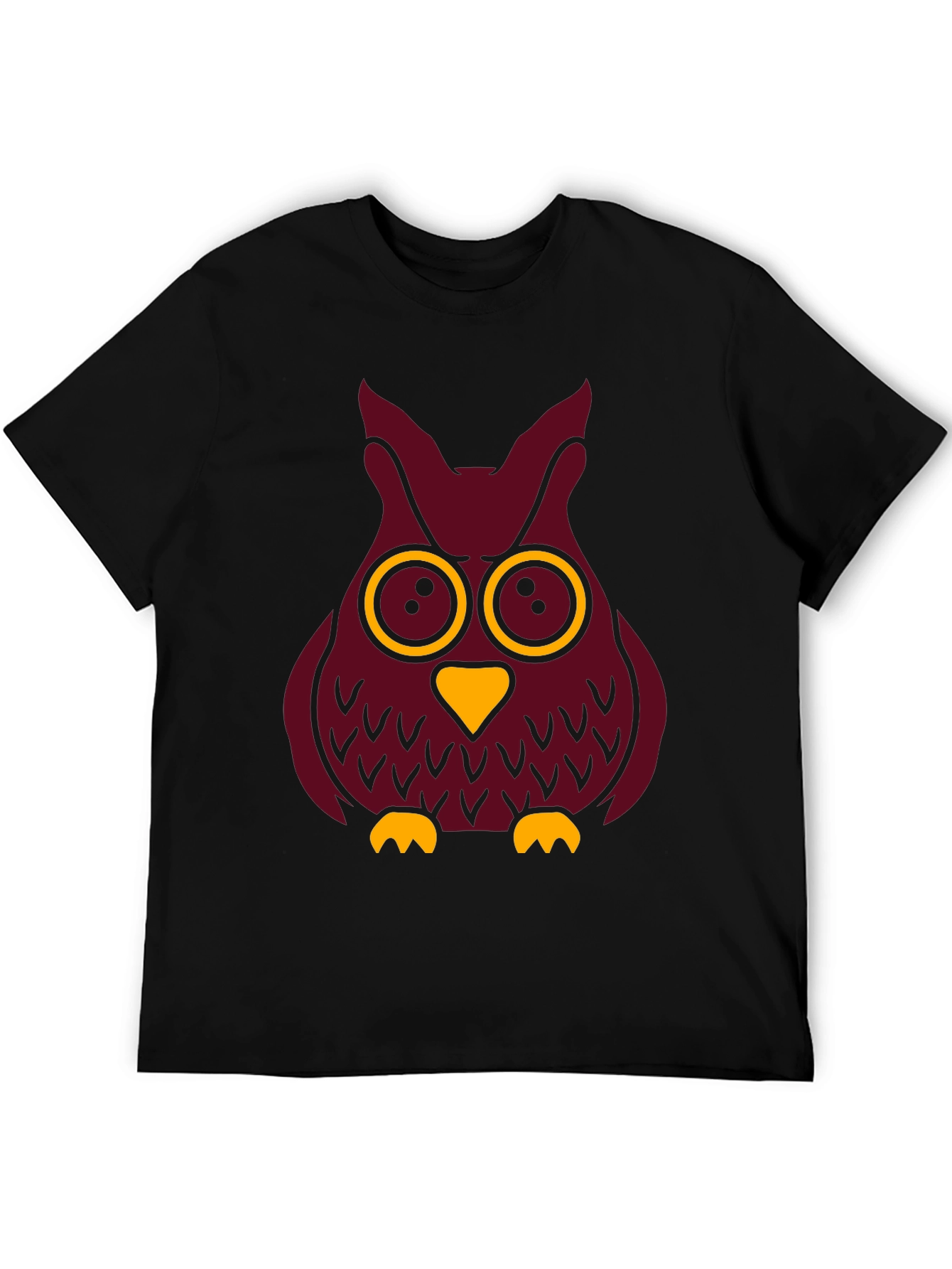 Cool Owl Graphic Tee - Black Cotton T-Shirt