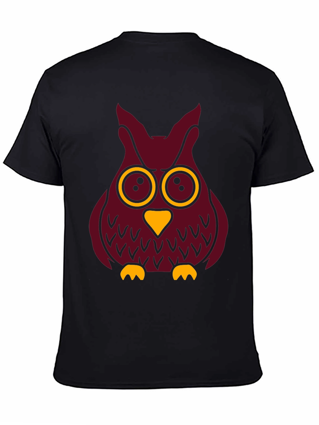 Cool Owl Graphic Tee - Black Cotton T-Shirt