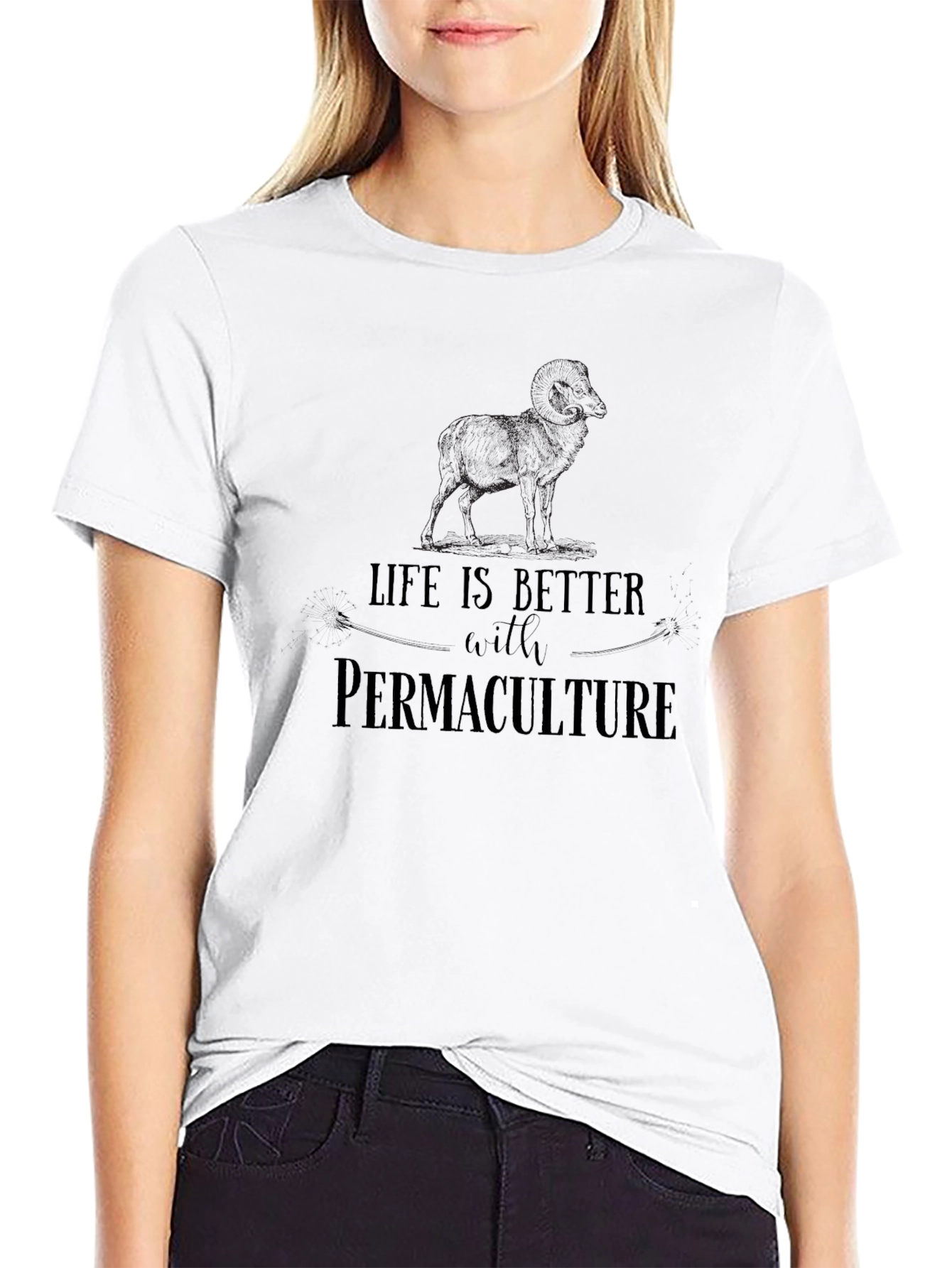 Life Is Better With Permaculture Black Graphic T-Shirt