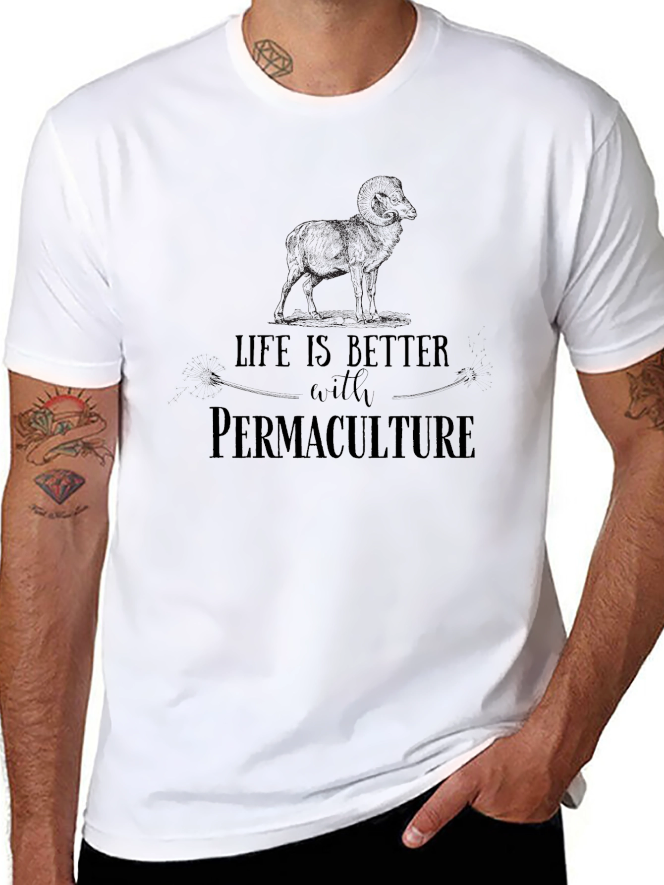 Life Is Better With Permaculture Black Graphic T-Shirt