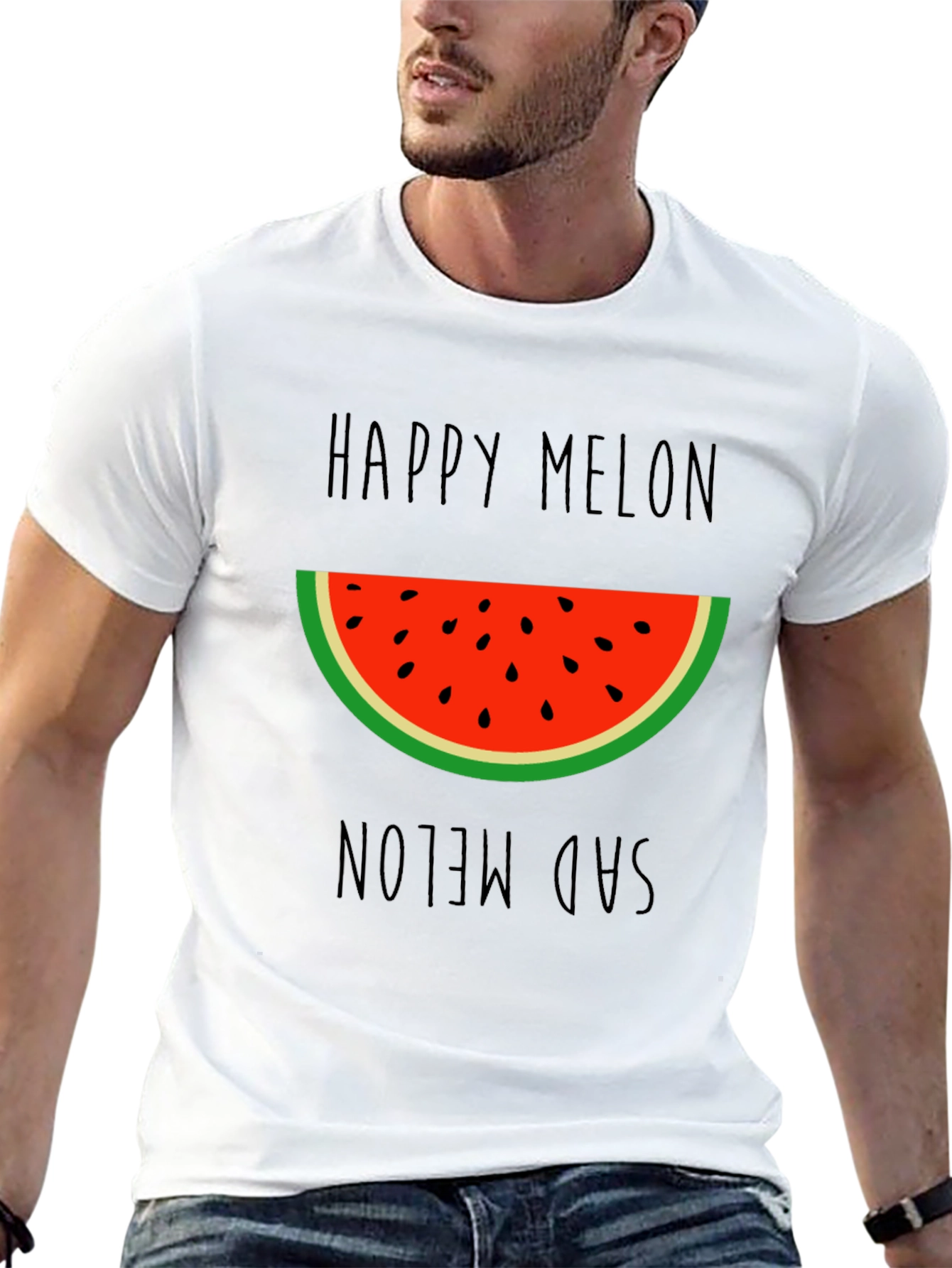 Happy Sad Melon Graphic T-Shirt - Unisex