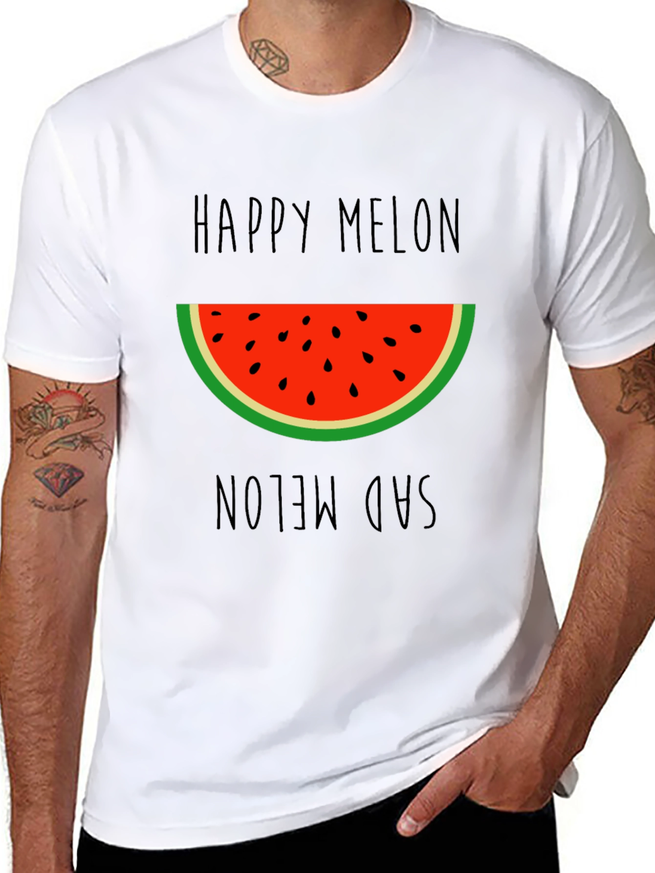 Happy Sad Melon Graphic T-Shirt - Unisex