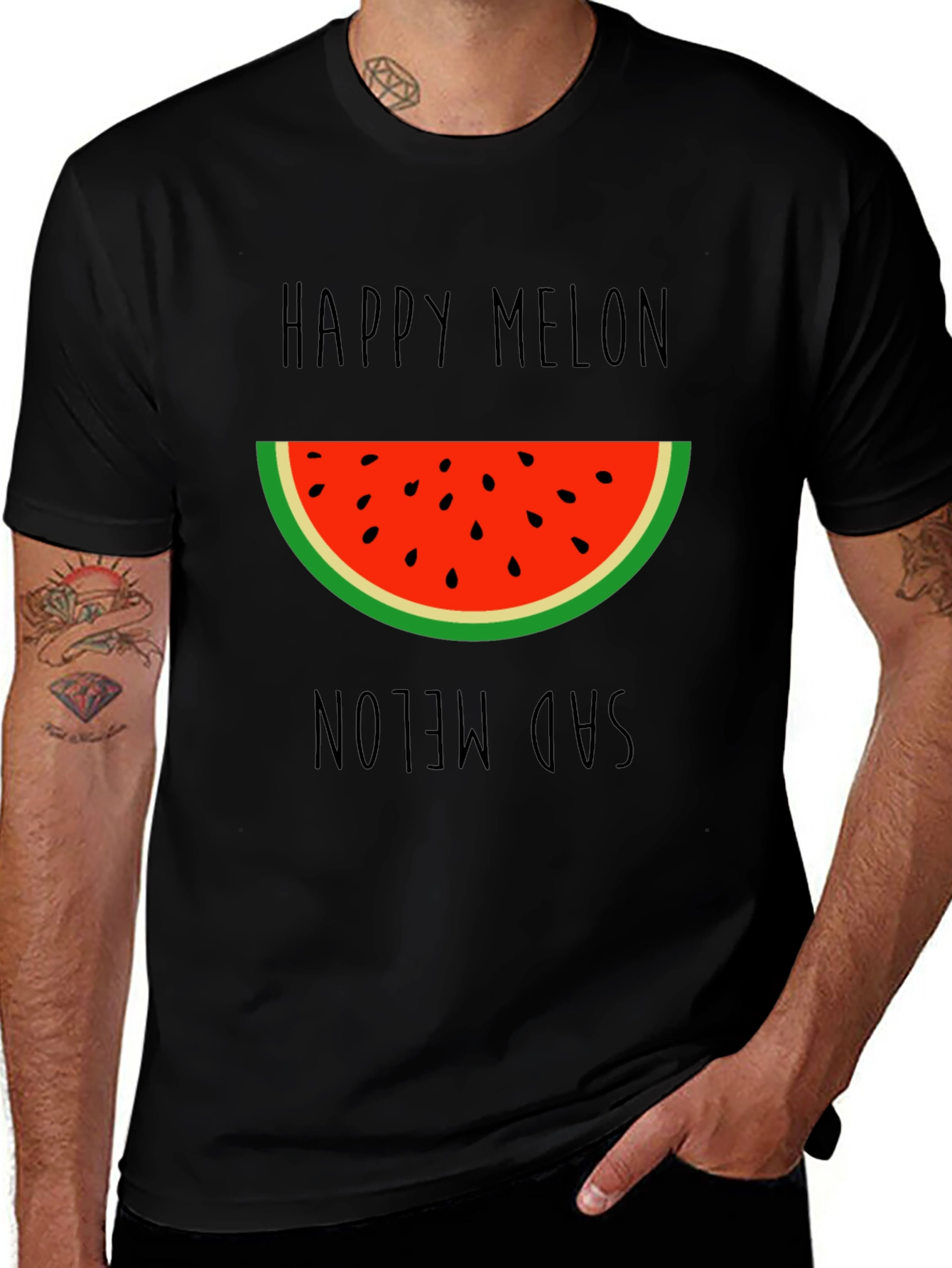 Happy Sad Melon Graphic T-Shirt - Unisex