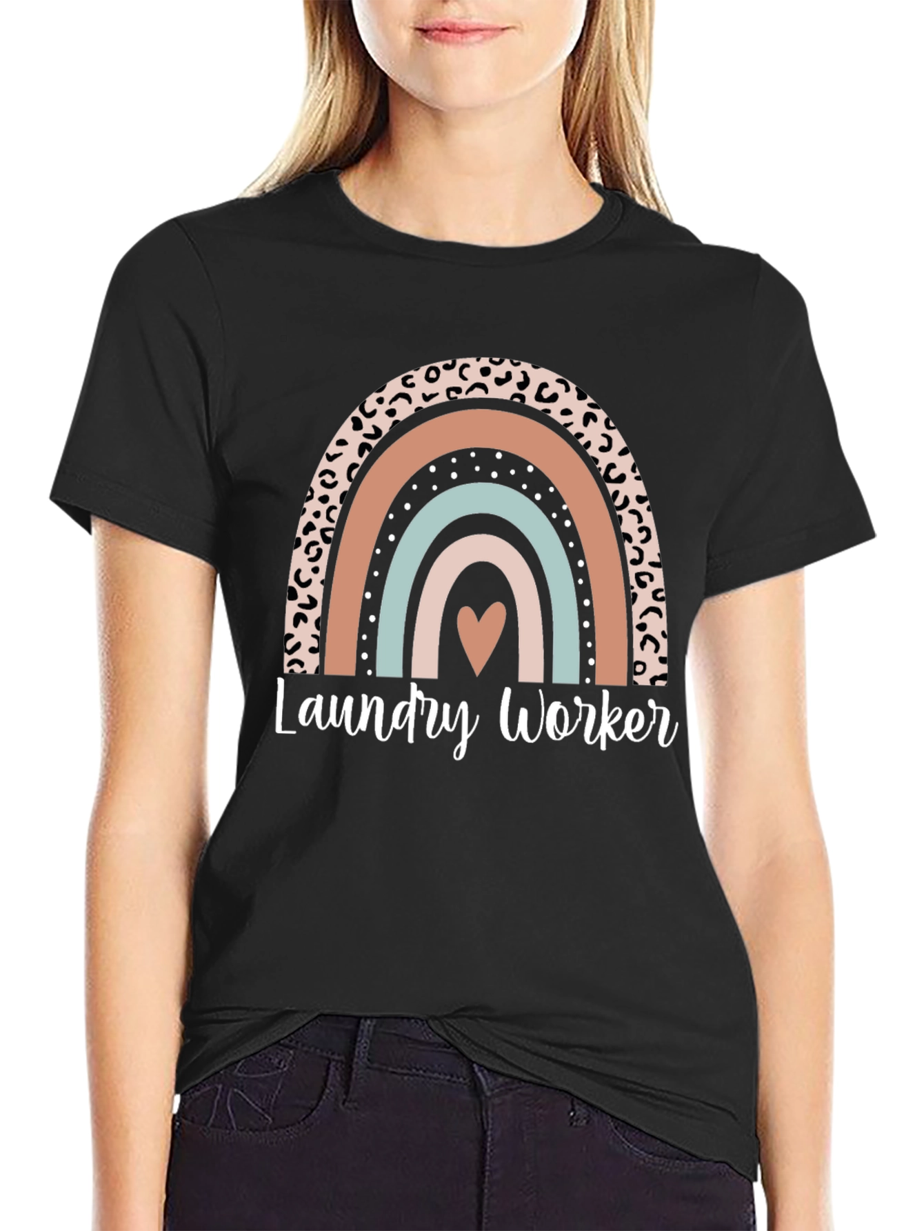 Laundry Worker Leopard Rainbow T-Shirt