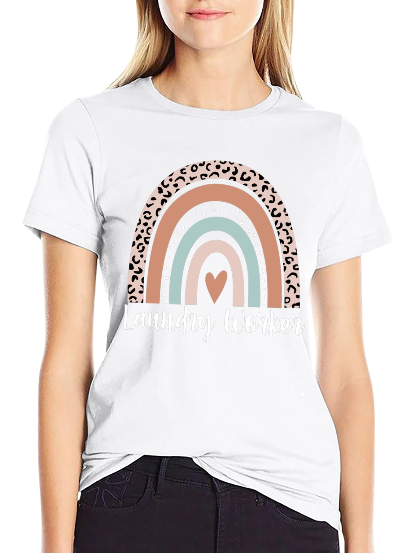 Laundry Worker Leopard Rainbow T-Shirt