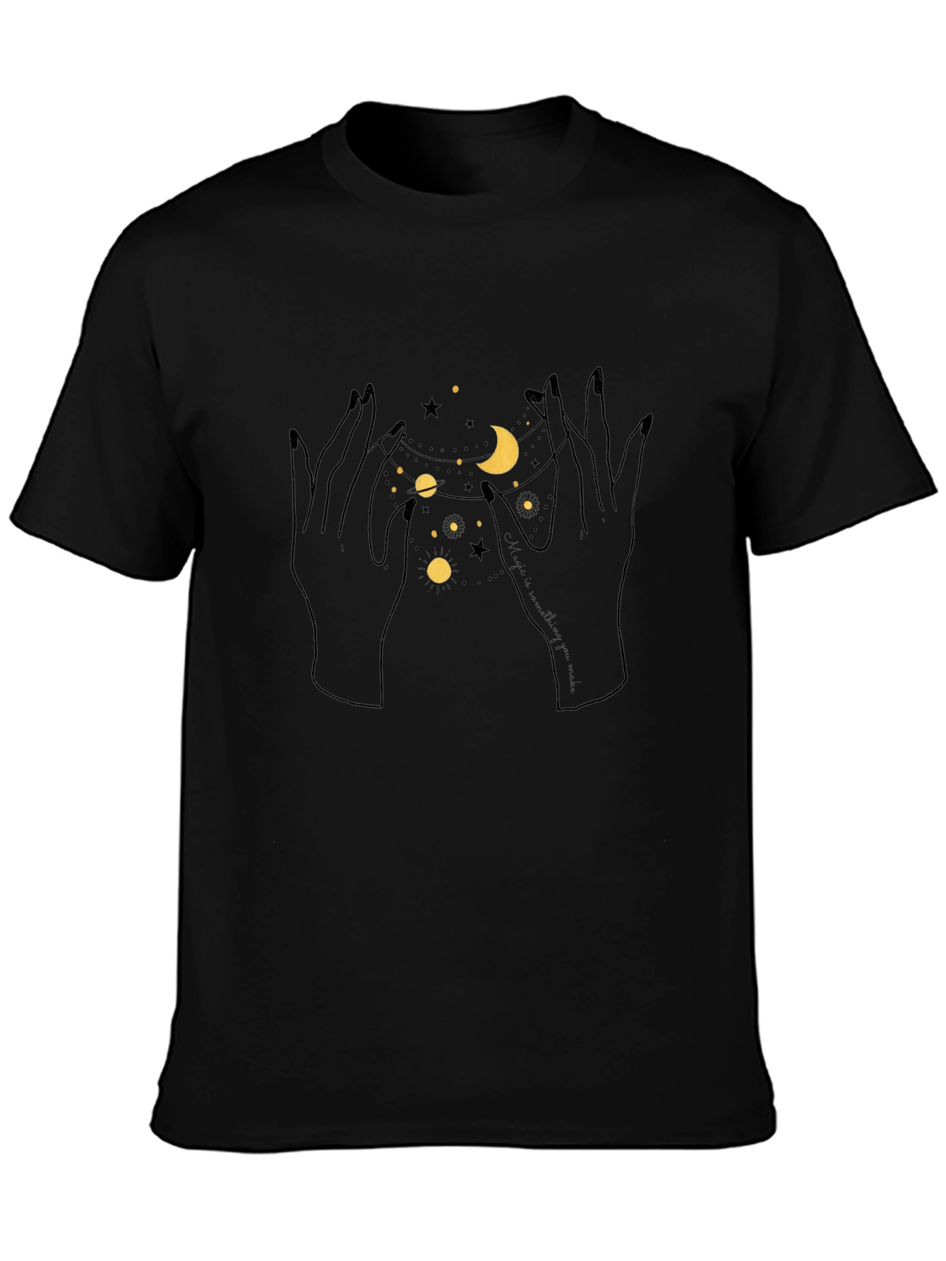 Celestial Hands Graphic Tee - Unisex Black T-Shirt