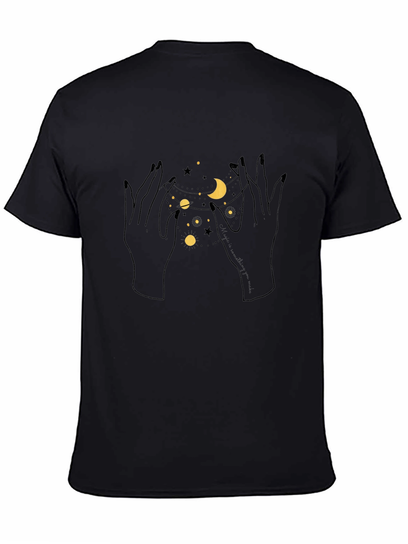 Celestial Hands Graphic Tee - Unisex Black T-Shirt